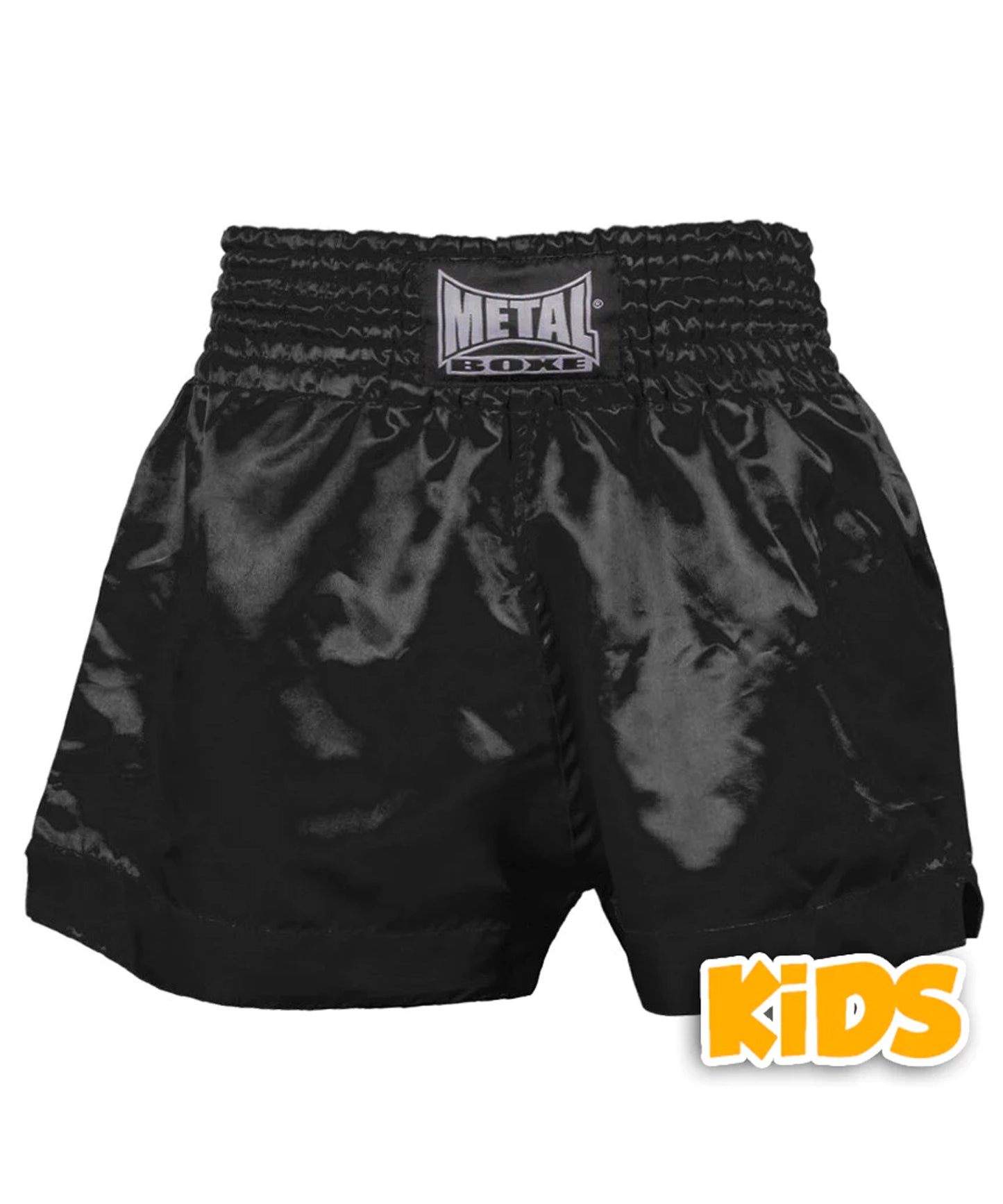 Metal Boxe Pantalones Cortos de Boxeo Thai para Niños - Negro