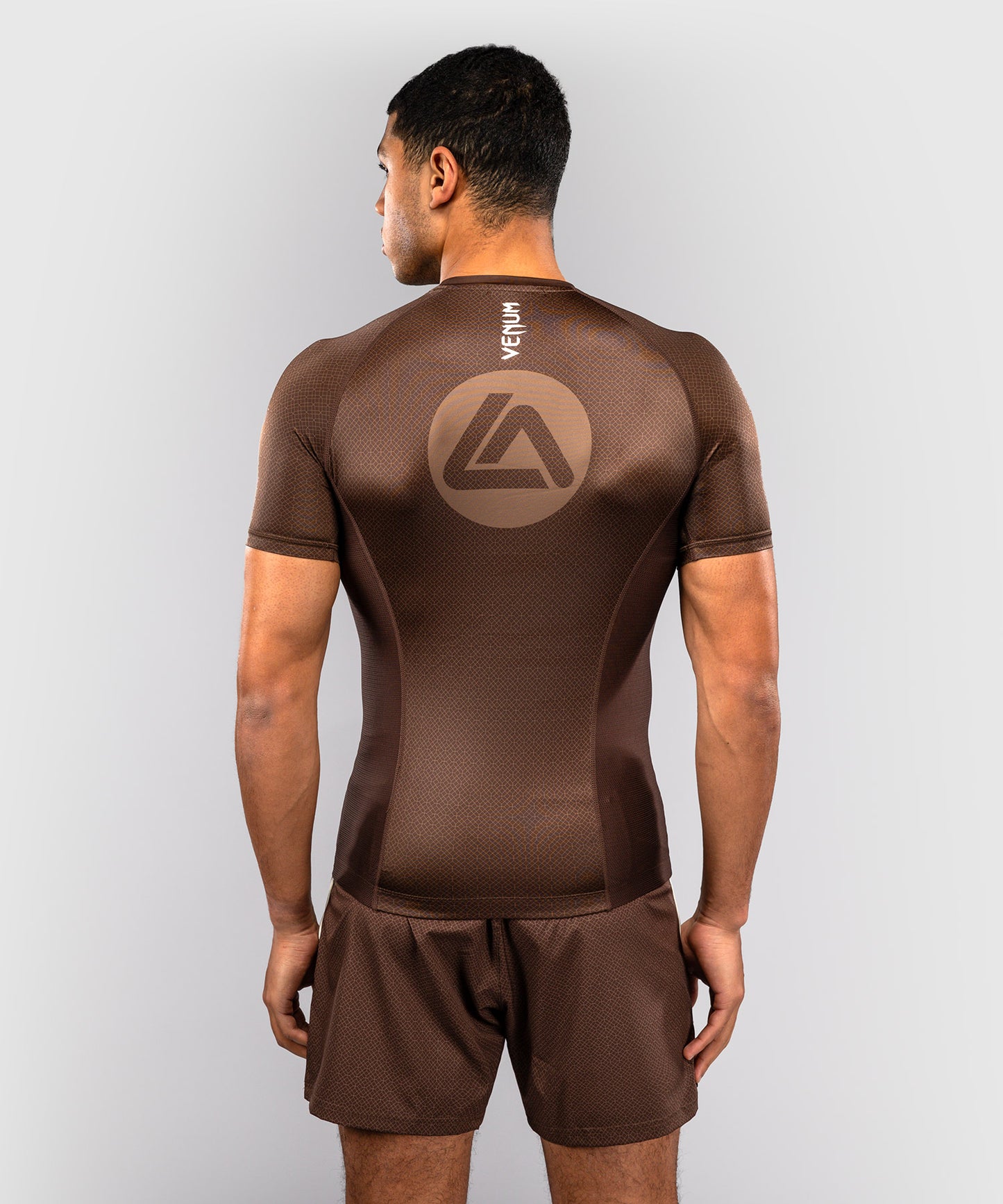 Venum x Roger Gracie Academy Rashguard a Maniche Corte - Marrone Scuro