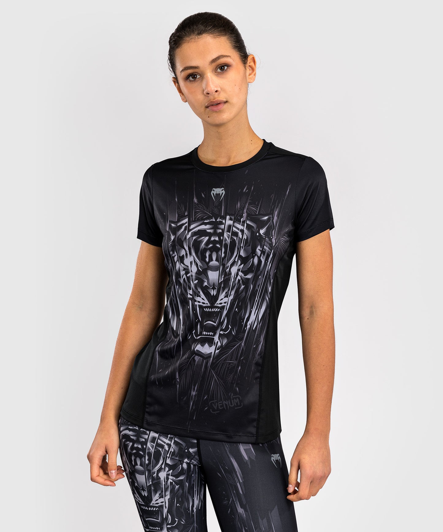 T-Shirt Dry-Tech Venum Tiger pour Femmes - Noir/Argent