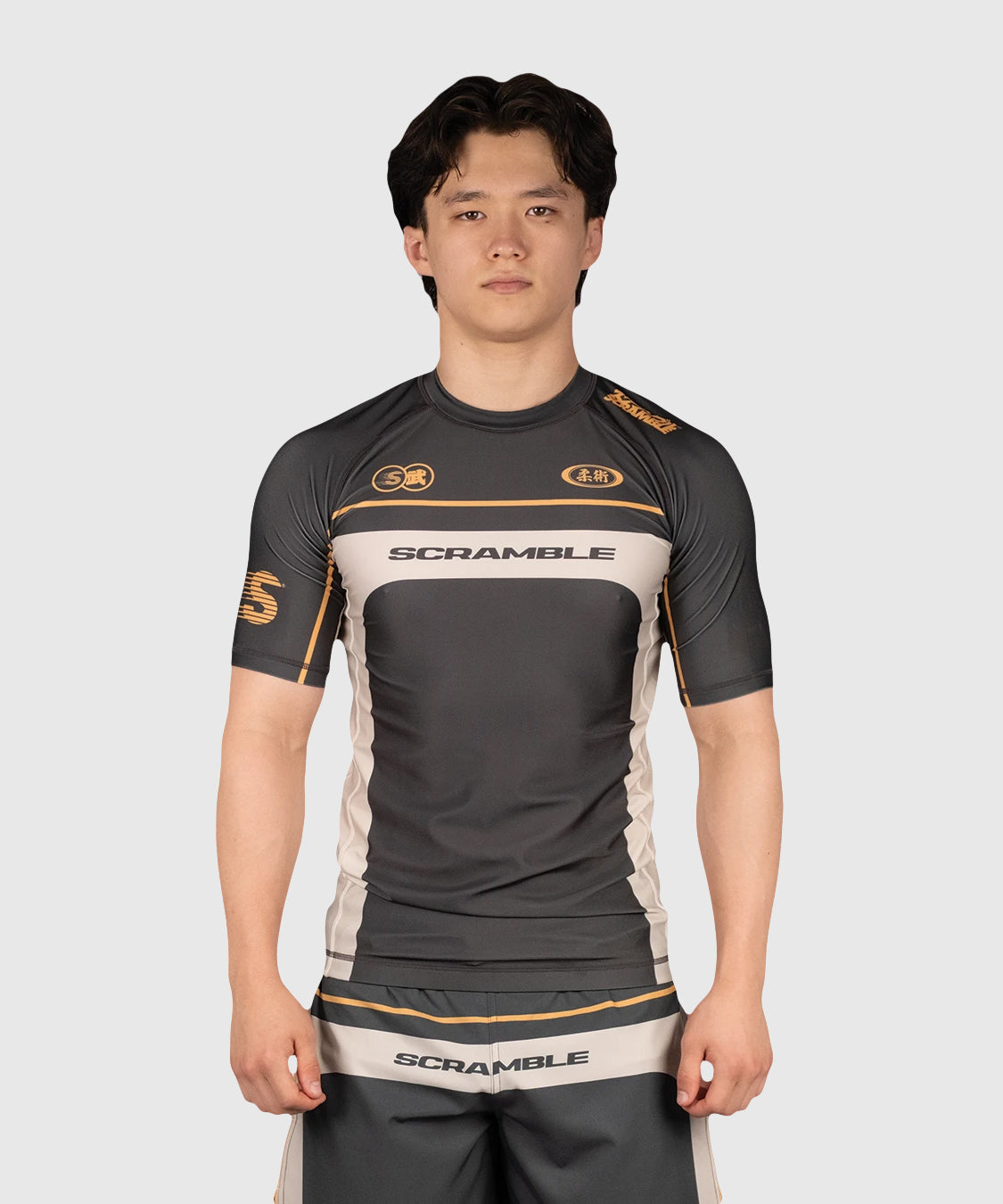 Scramble Duotone Rashguard de Manga Corta - Taupe/Arena