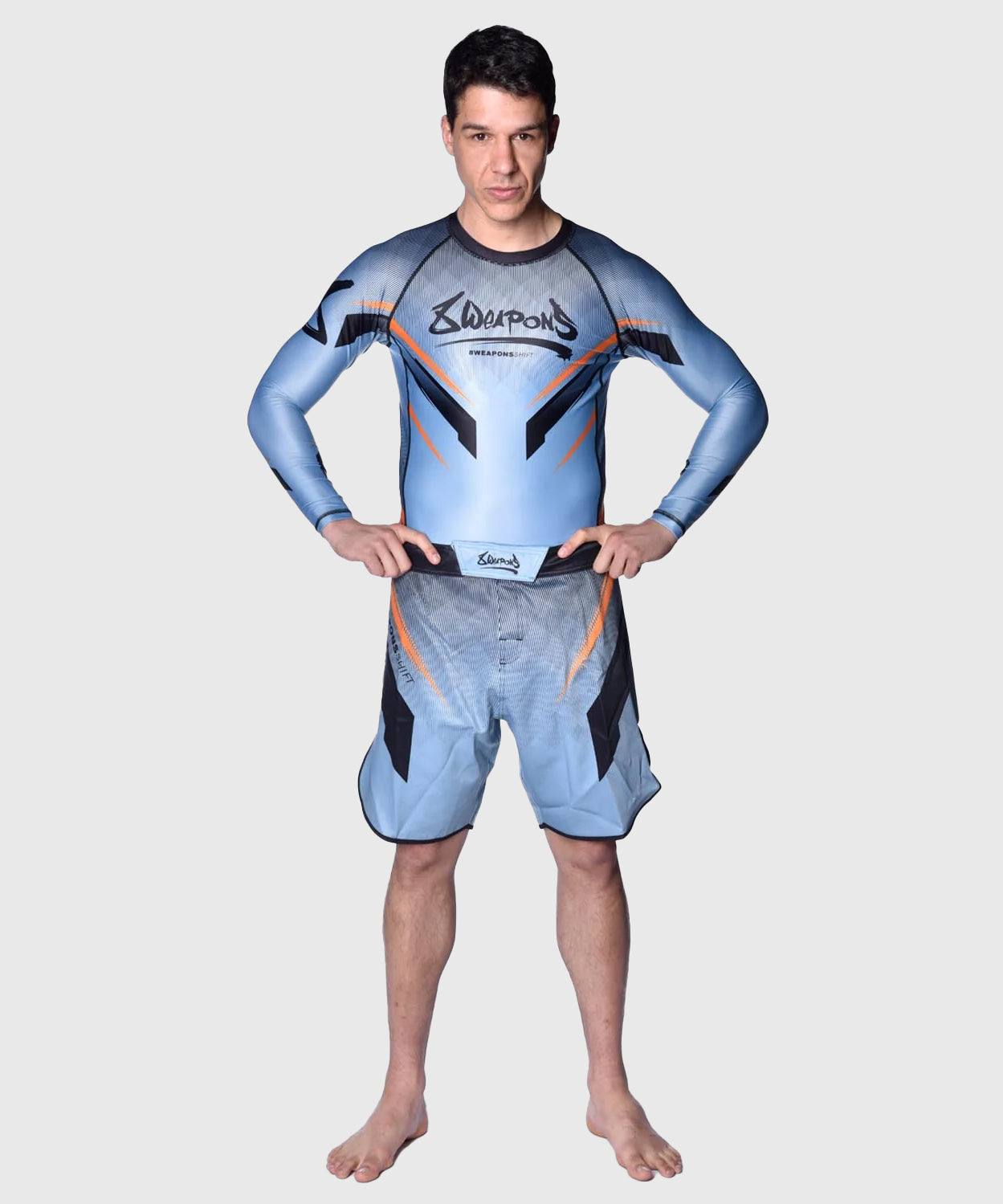 Rashguard À Manches Longues 8 Weapons Shift - Bleu/Noir/Orange