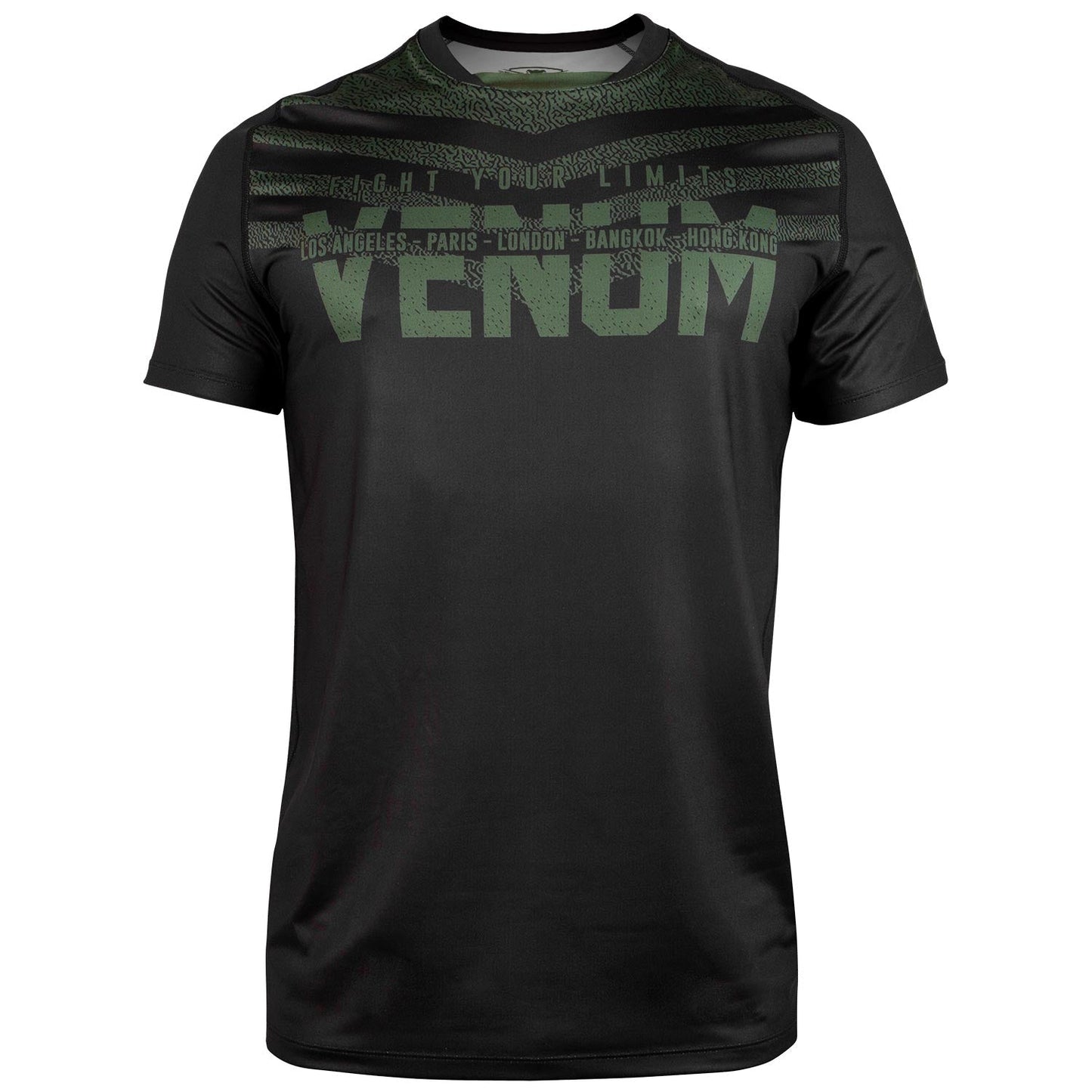 Venum Signature Dry Tech T-Shirt - Schwarz/Khaki - Exclusive