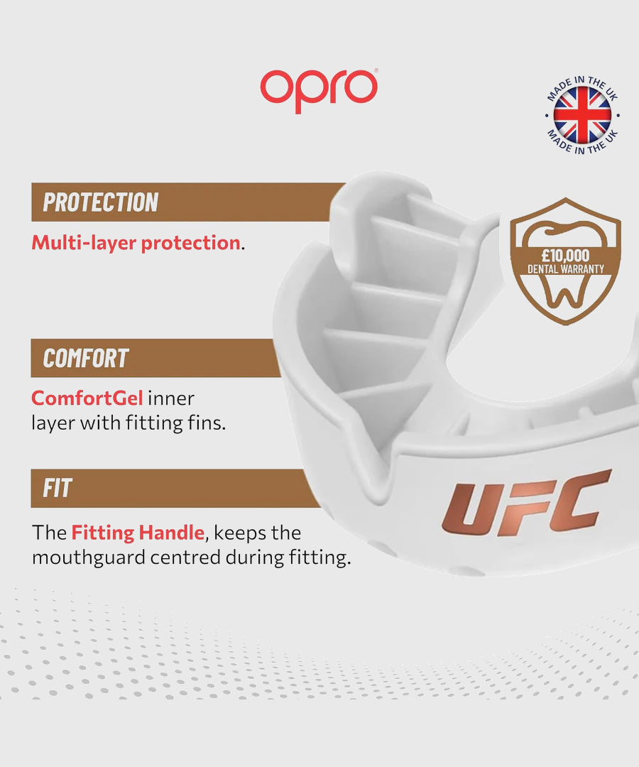 Protège-Dents Opro UFC Bronze - Blanc/Bronze