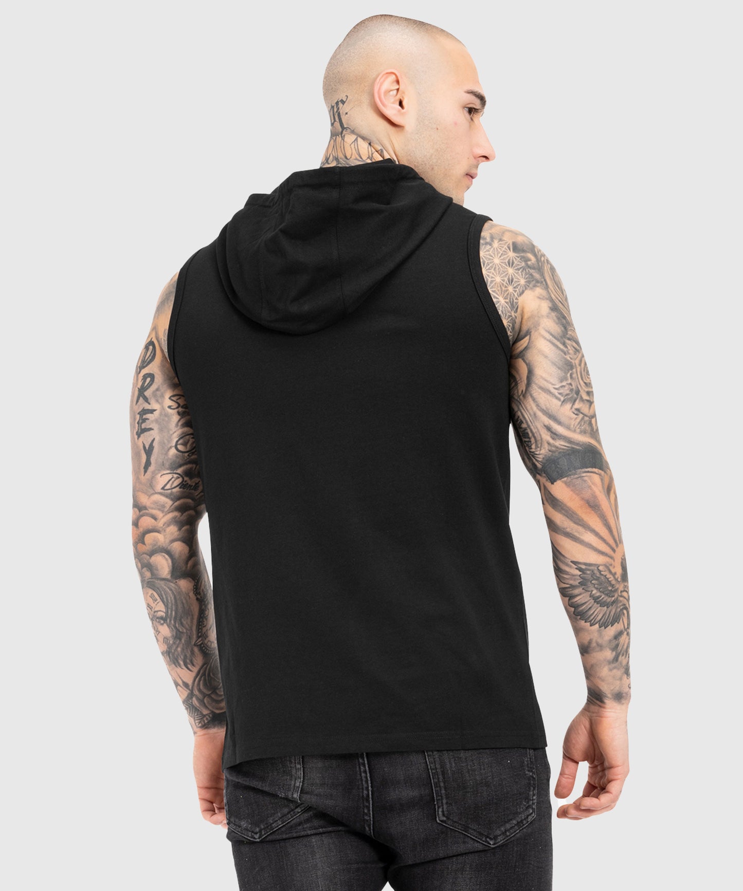 Tapout Alemada Hood Felpa senza Maniche - Nero/Bianco