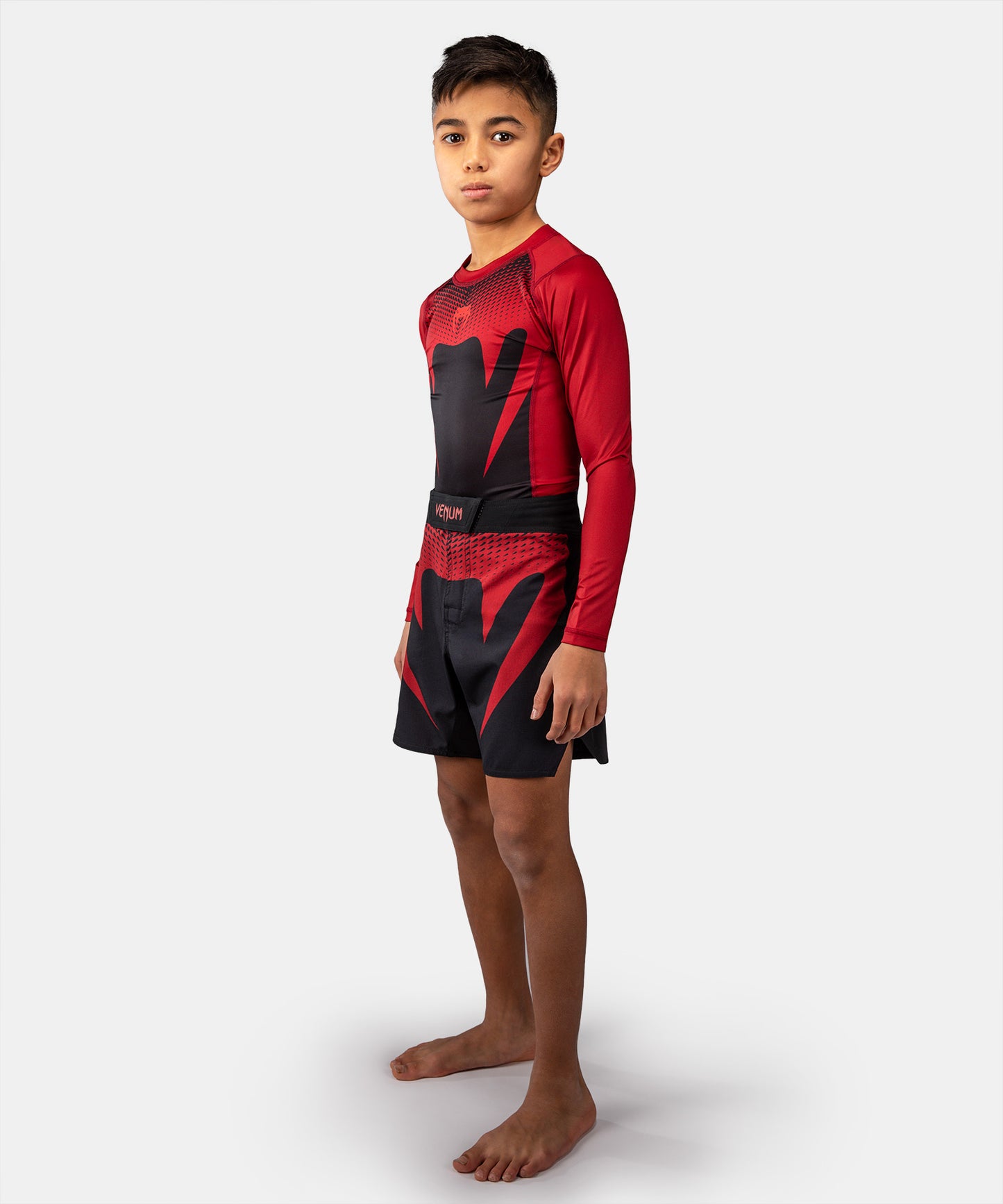 Venum Attack Short de Combate para Niño - Negro/Rojo