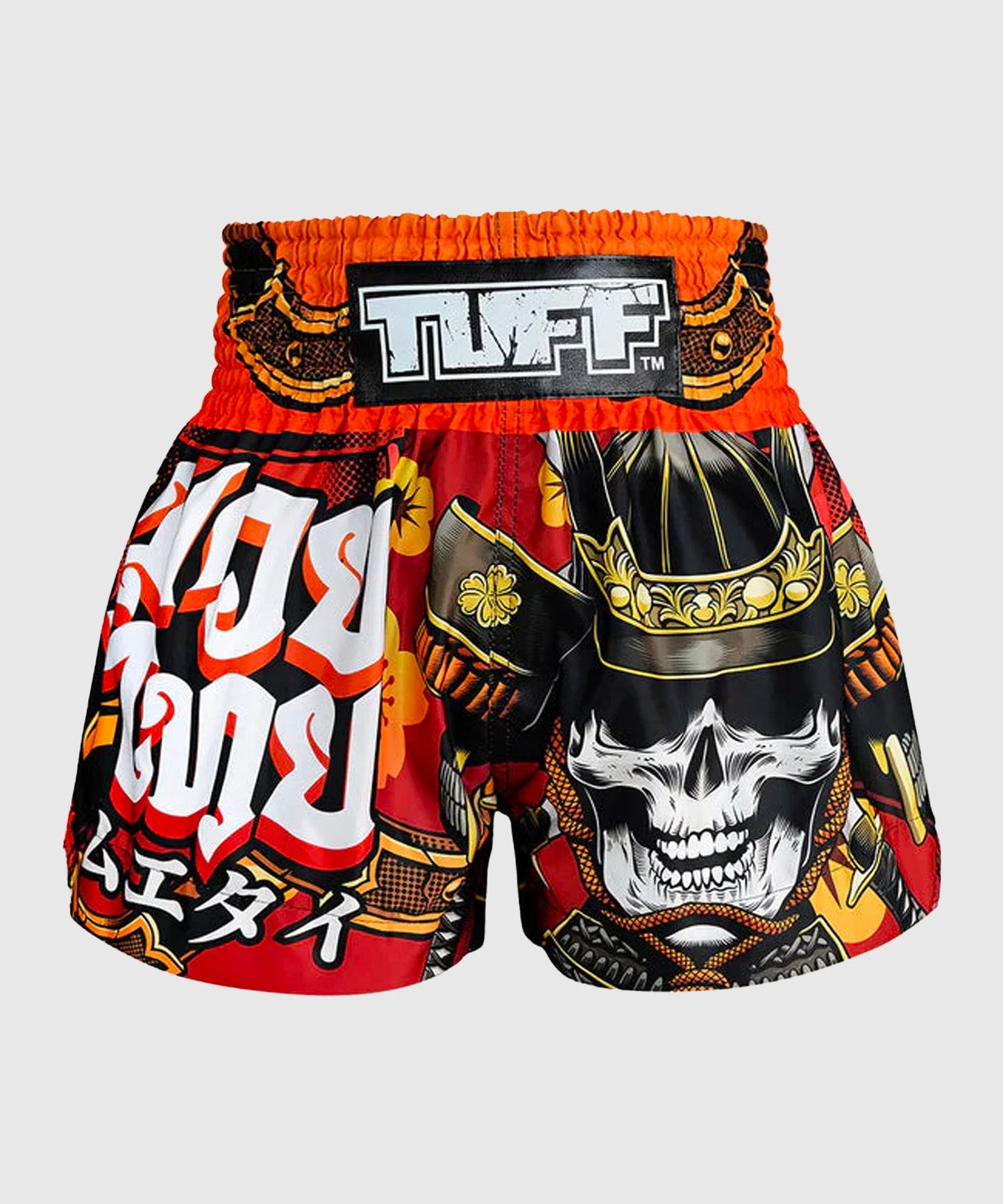 Tuff Samurai Skull Muay Thai Shorts - Rot
