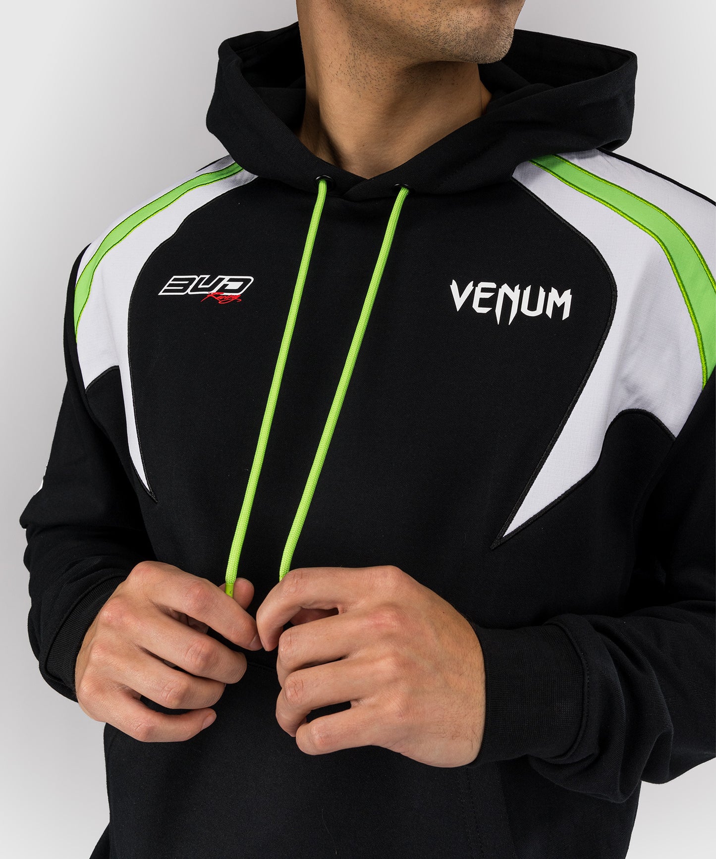 Sweat à capuche pour Hommes Venum x Bud Racing - Noir/Blanc/Citron Vert