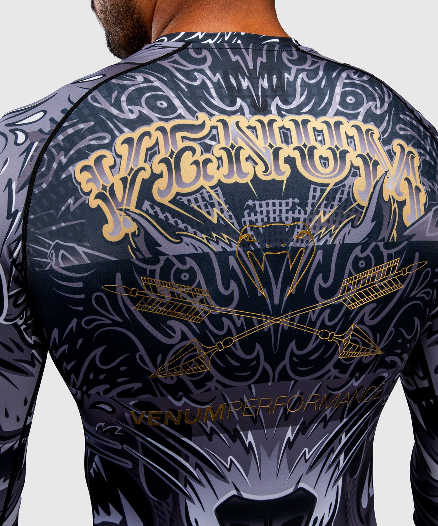 Rashguard à Manches Longues Venum Wolf Atak – Noir/Gris