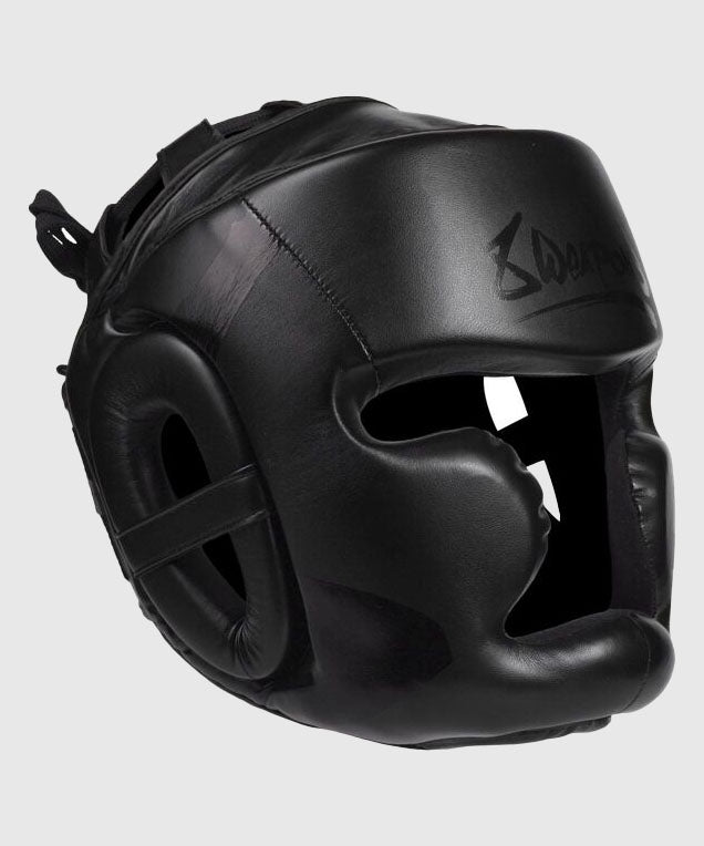 8 Weapons Unlimited Casco de Boxeo - Negro/Negro