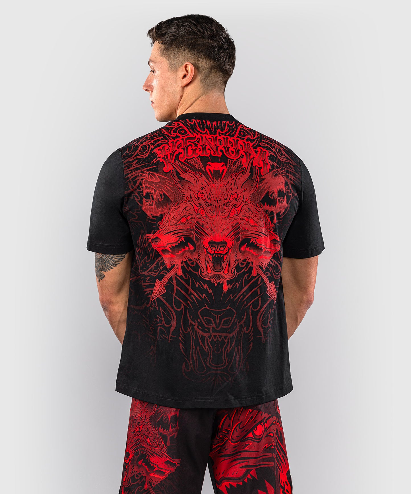 Venum Wolf Atak T-Shirt – Schwarz/Rot
