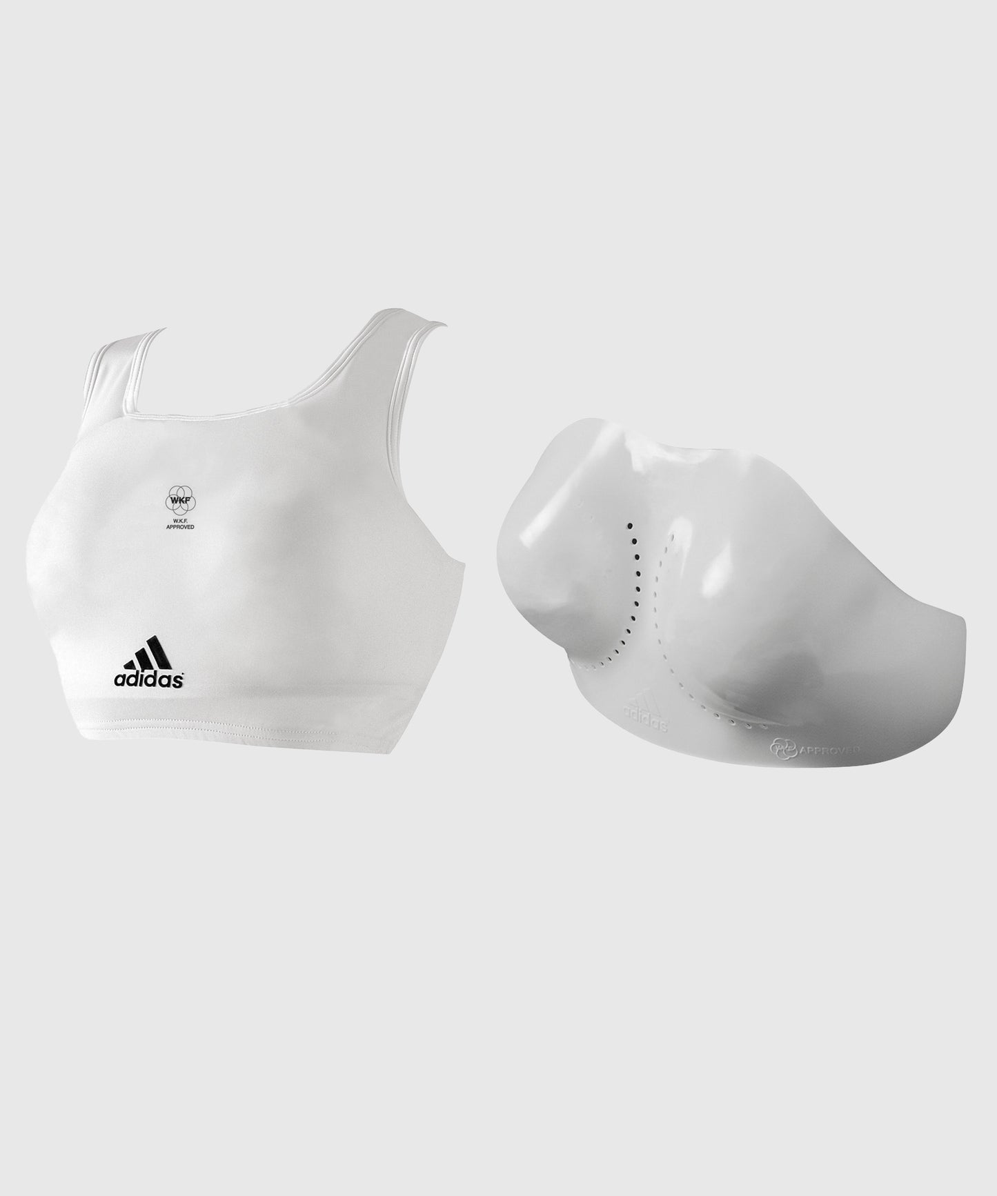Adidas Sport-BH + Brustschutz WKF Approved - Weiß