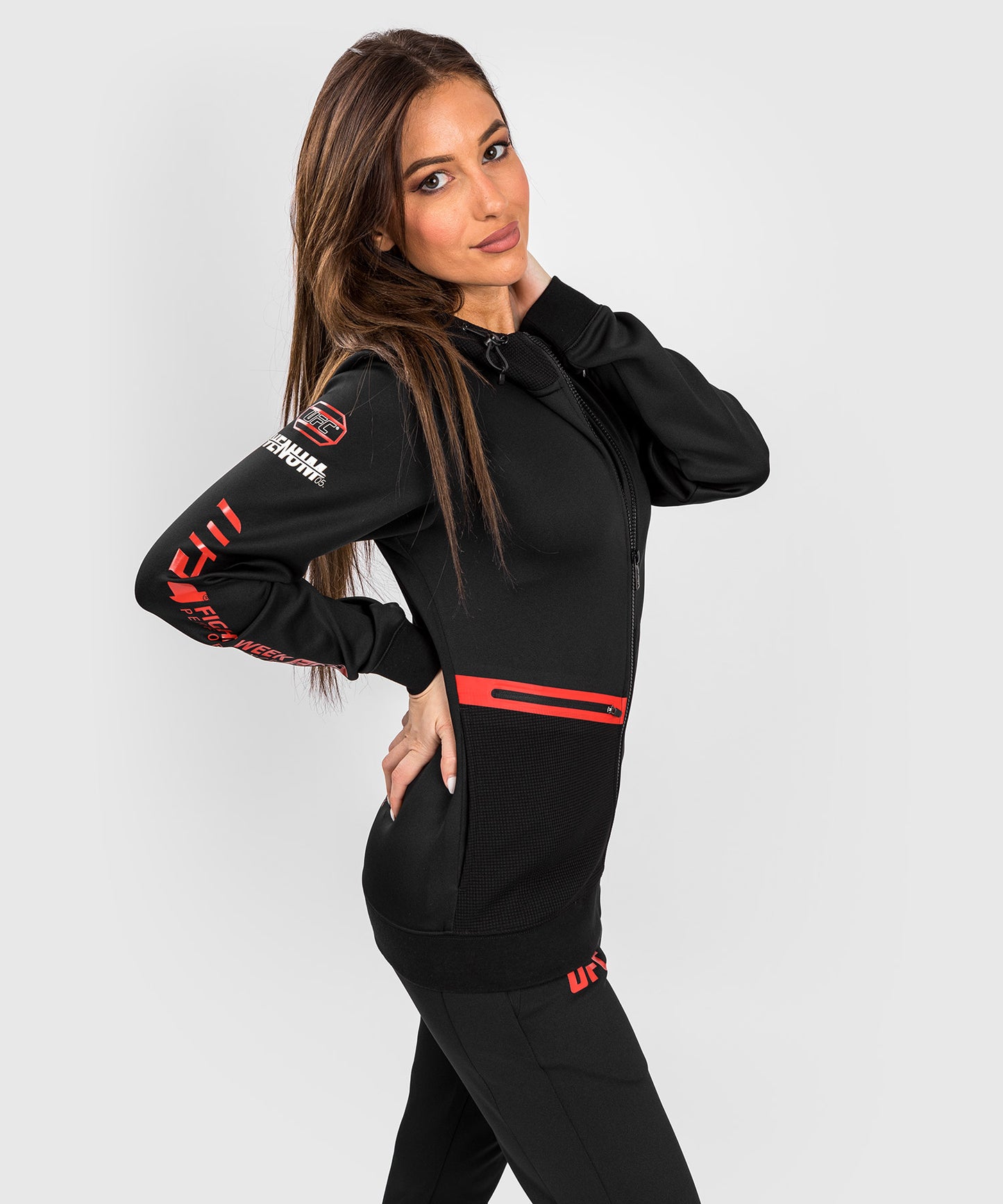 UFC Adrenaline by Venum Fight Week Felpa con Cappuccio e Zip da Donna - Nero