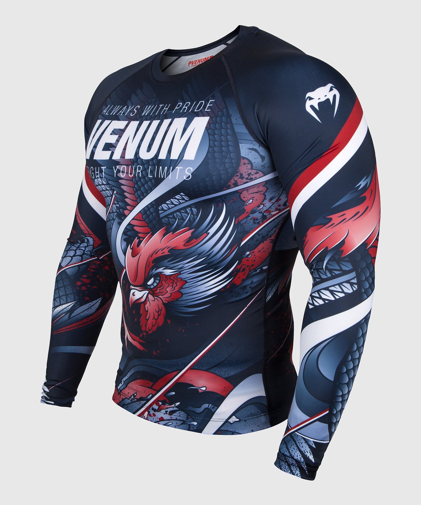 Rashguard Venum Rooster - Manches Longues - Bleu Marine/Orange