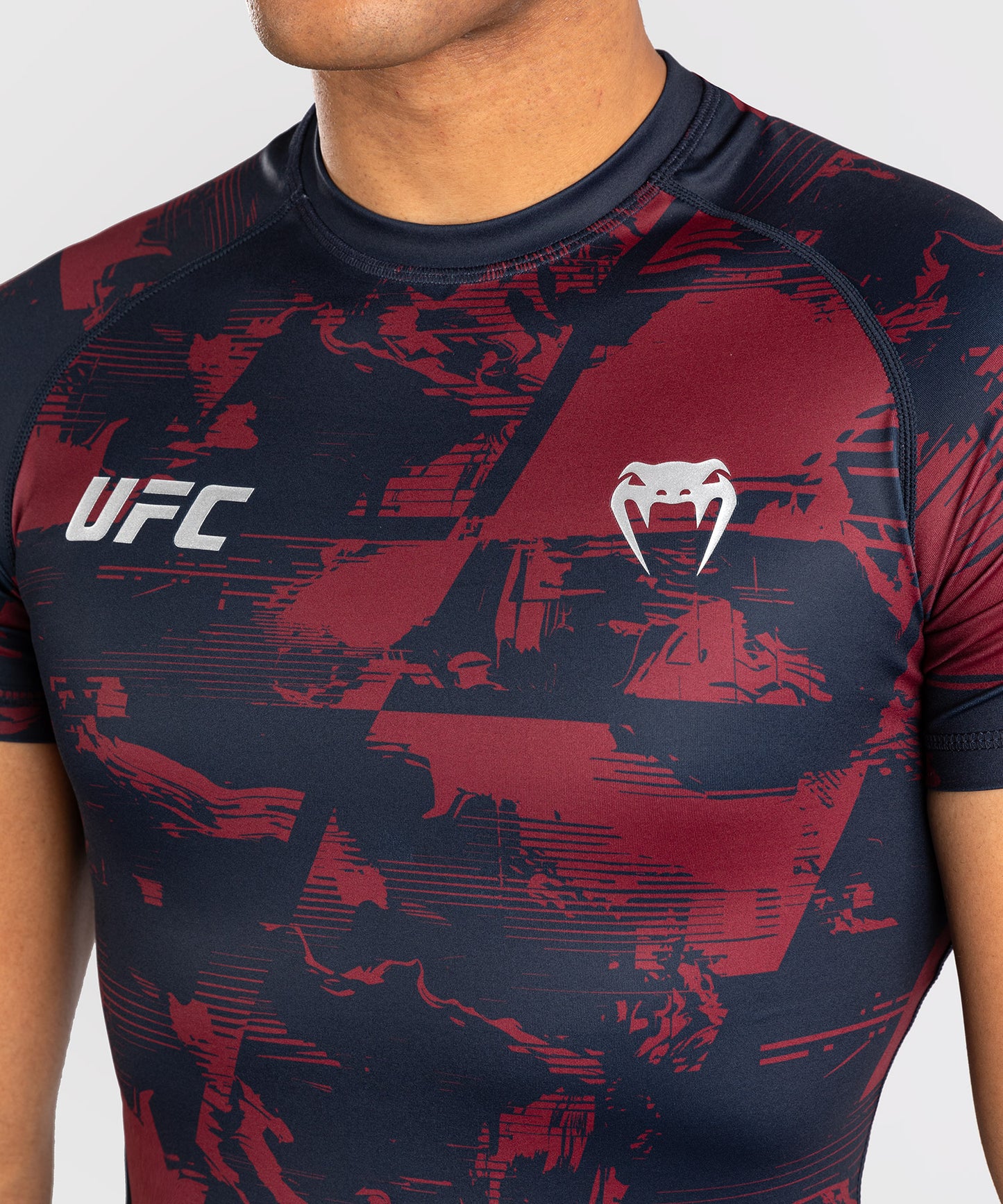 Men's UFC Zenith by Venum Burgundy Authentic Fight Week Performance Short Sleeve Rashguard