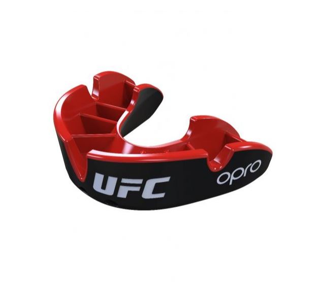 Protector Bucal Opro UFC Silver – Negro/Rojo