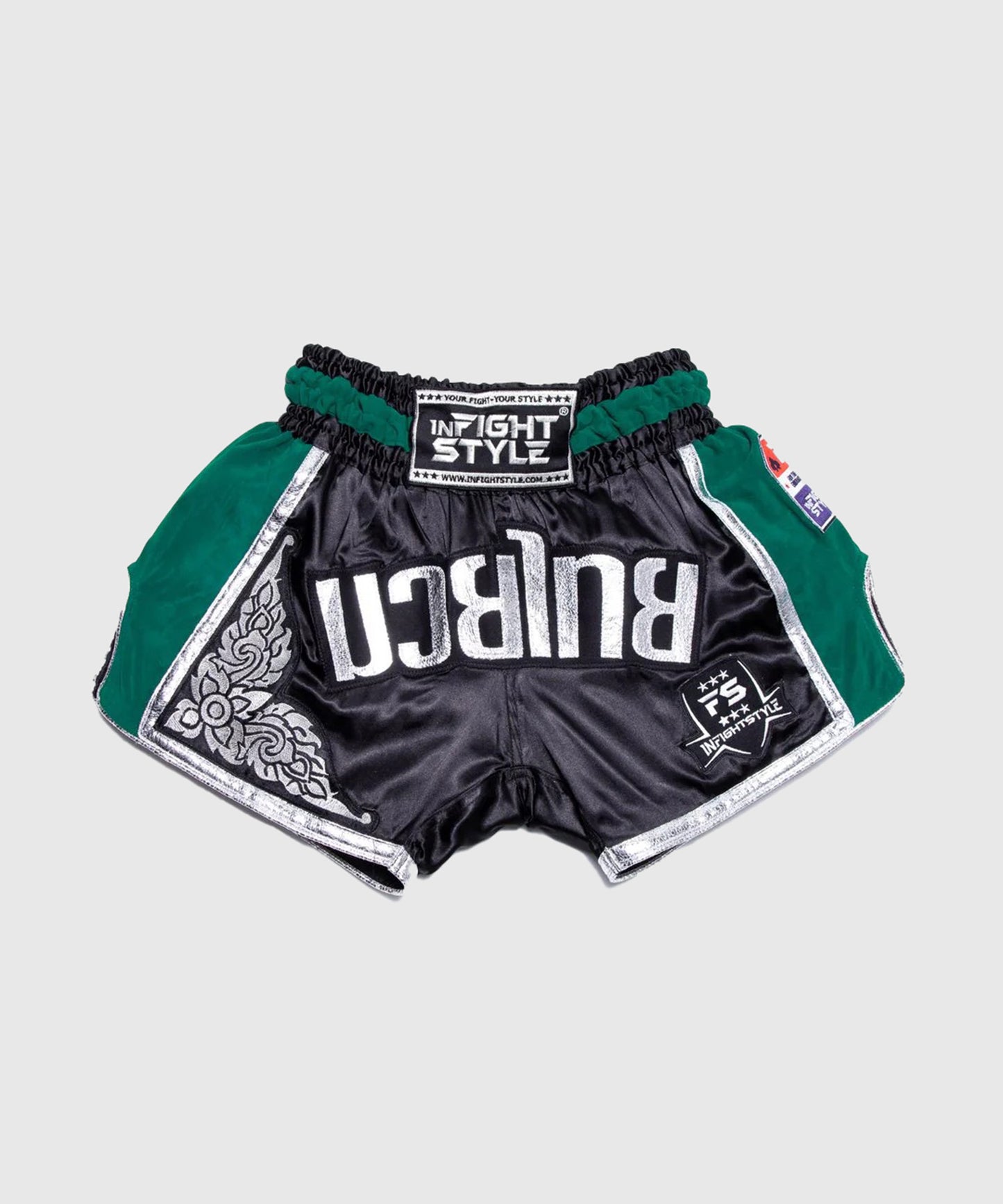 Infightstyle Fs Rt20 Retro Pantaloncini da Muay Thai - Nero/Verde