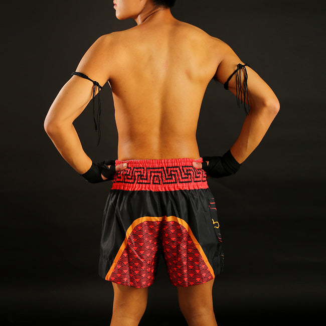 Tuff Red Dragon Pantaloncini da Muay Thai - Nero/Rosso