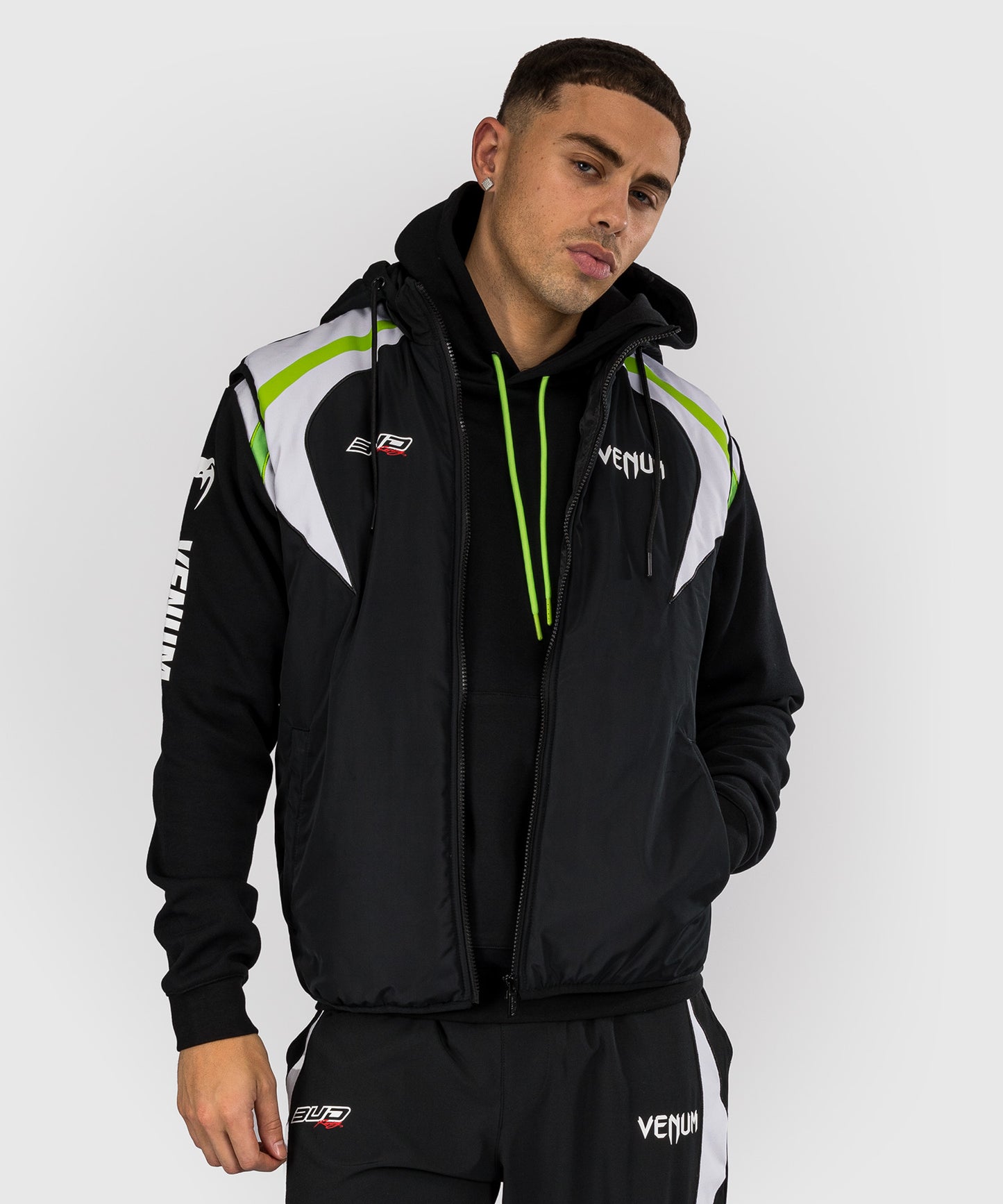 Venum x Bud Racing Chaqueta sin mangas para Hombre - Negro/Blanco/Verde lima