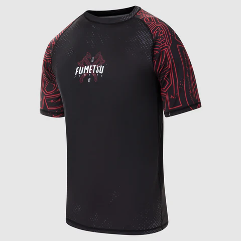 Fumetsu Berserker Kurzarm-Rashguard - Schwarz/Rot
