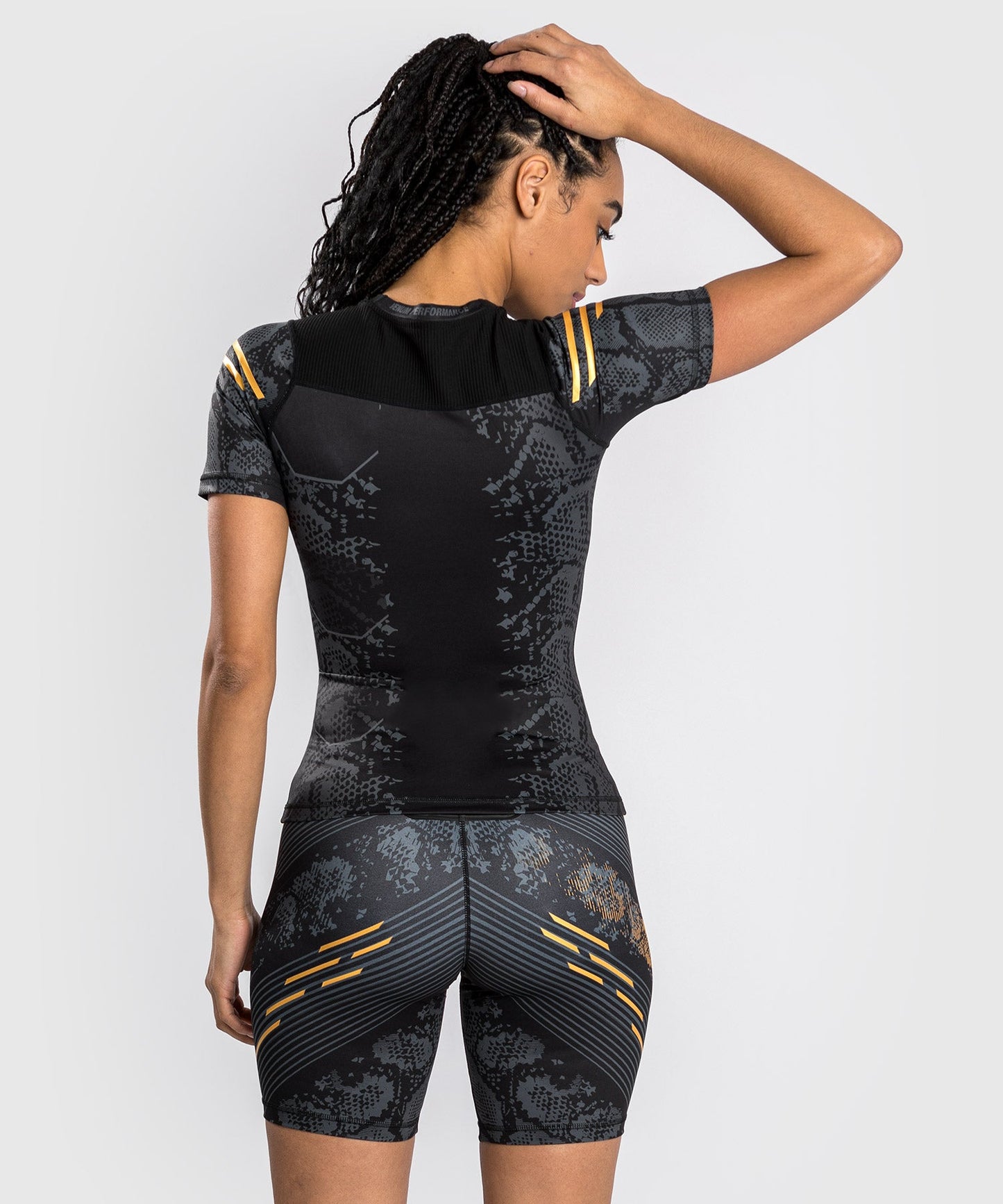 Women's UFC Adrenaline by Venum Authentic Fight Night Short Sleeve Rashguard - Champion