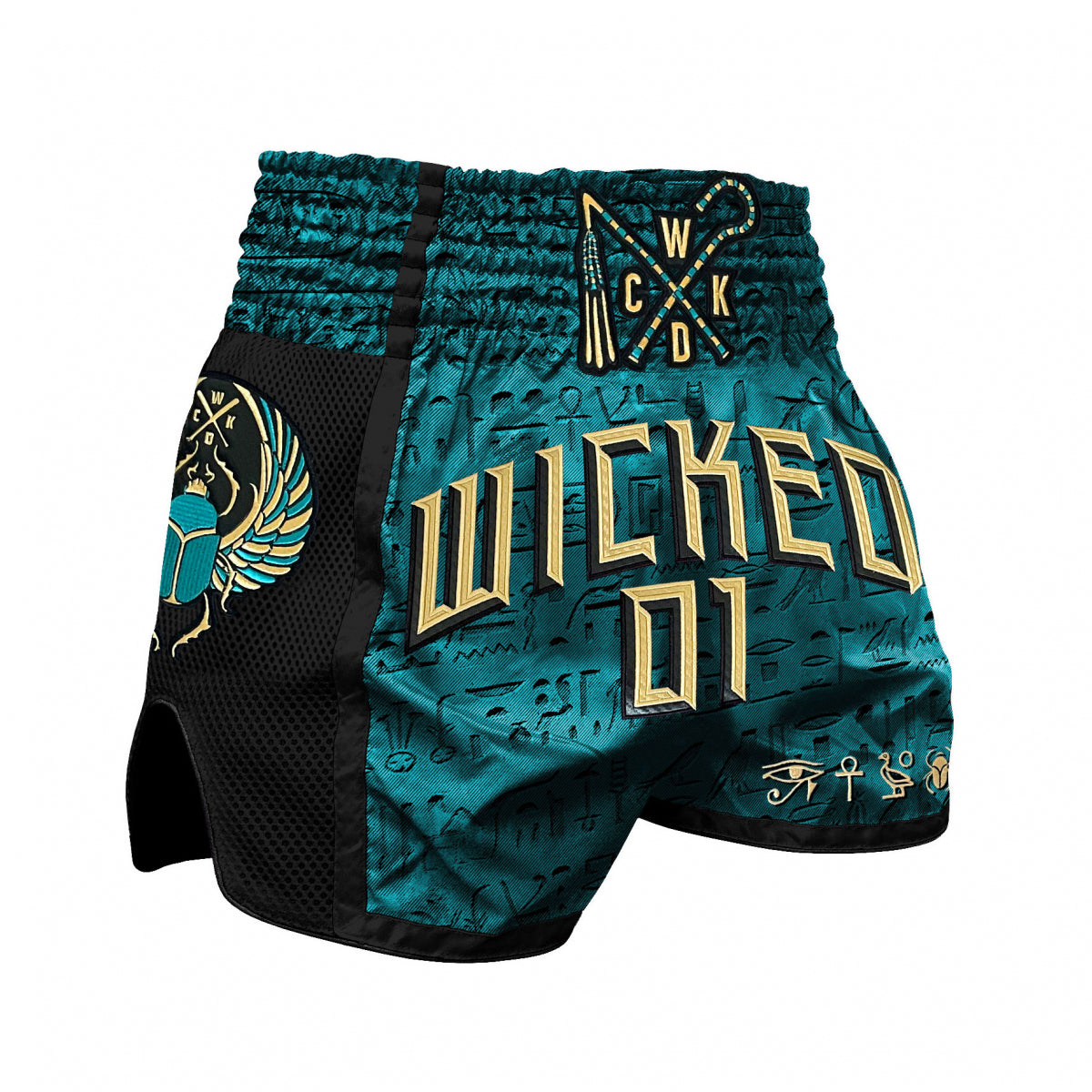 Wicked One PHARAOH Pantalones Cortos Muay Thai - Turquesa