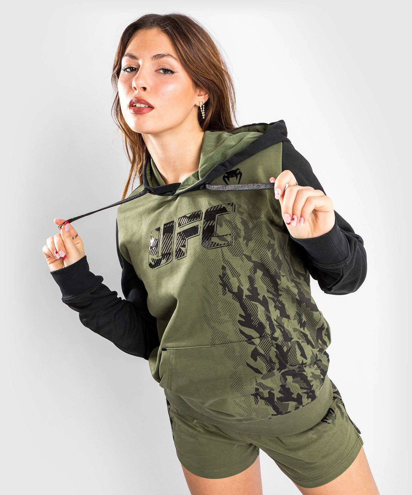 Frauen UFC Venum Authentic Fight Week Kapuzenpullover - Khaki