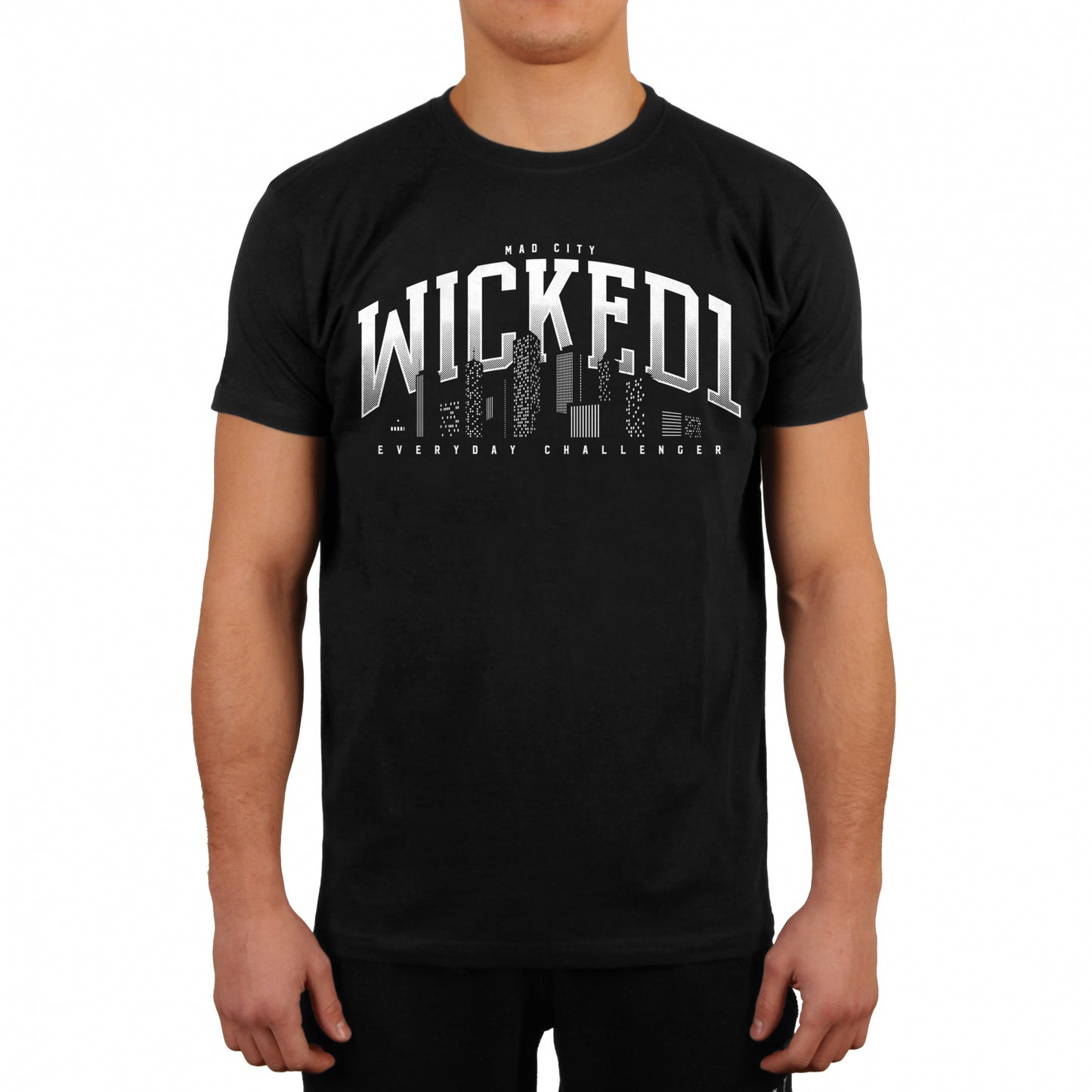 Wicked One Mad-City Trainings-T-Shirt - Schwarz