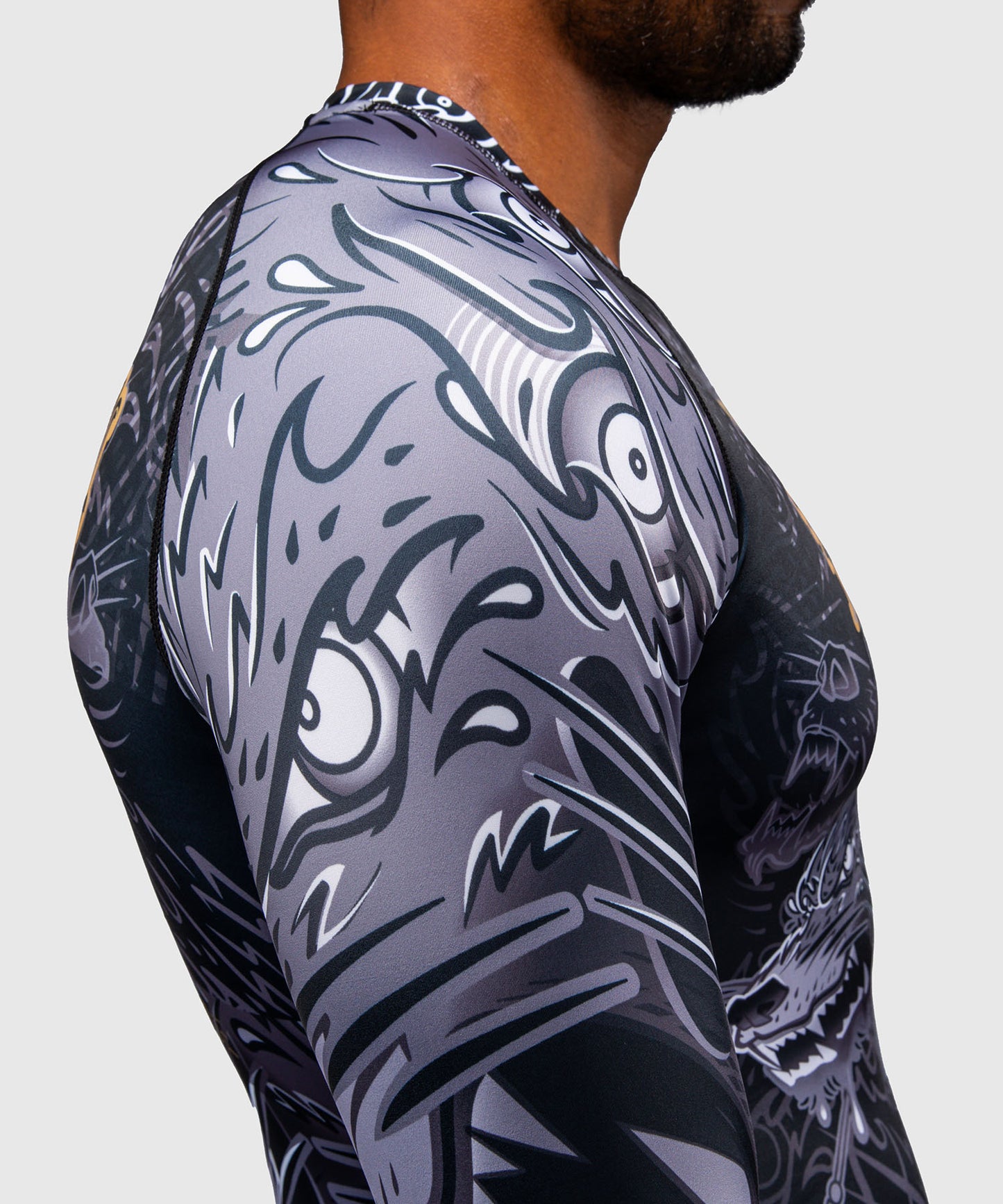 Rashguard à Manches Longues Venum Wolf Atak – Noir/Gris