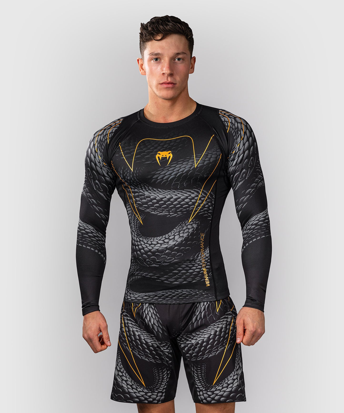 Rashguard à Manches Longues Venum Matupa - Noir/Gris/Or