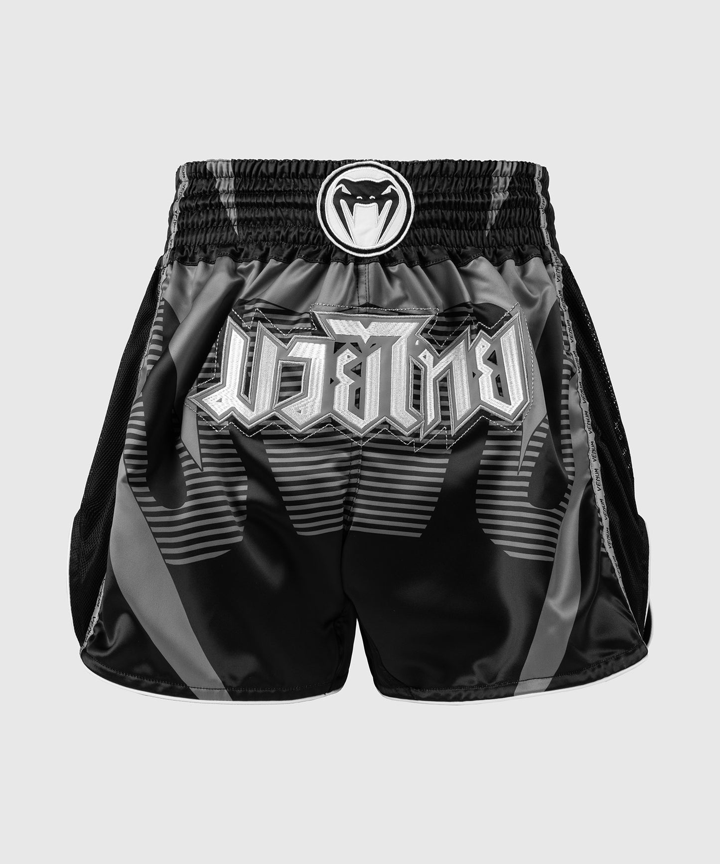 Venum Adrenaline Pantaloncini Muay Thai – Nero/Grigio Argento