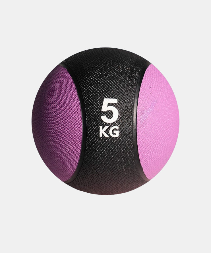 Medecine Ball Sveltus Rubber - 5 Kg - Noir/Mauve