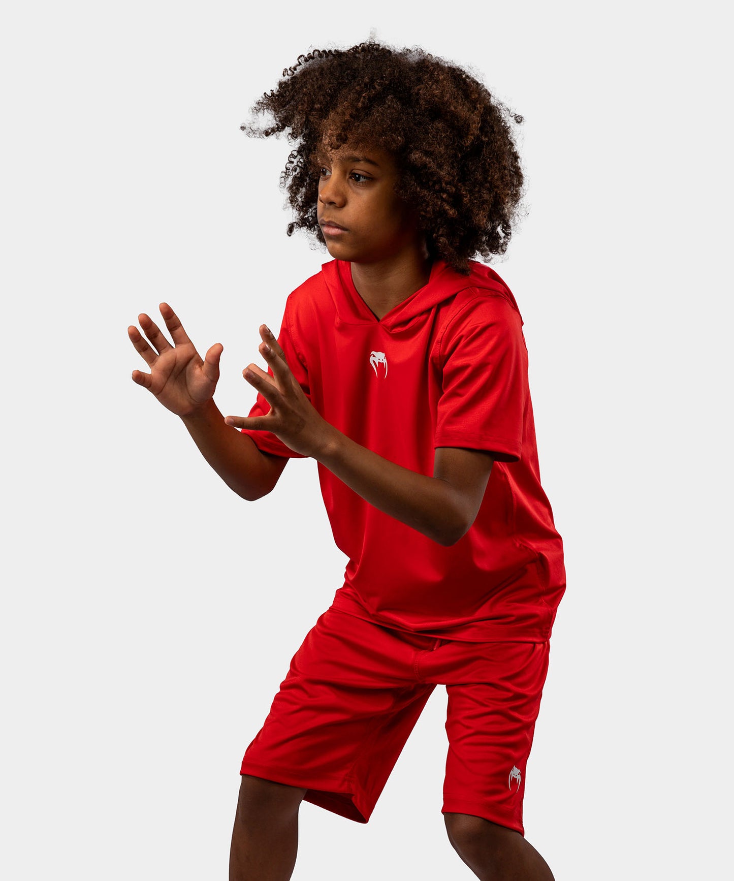 Venum Elite Kurzarm Dry-Tech Kapuzenpullover für Kinder - Rot