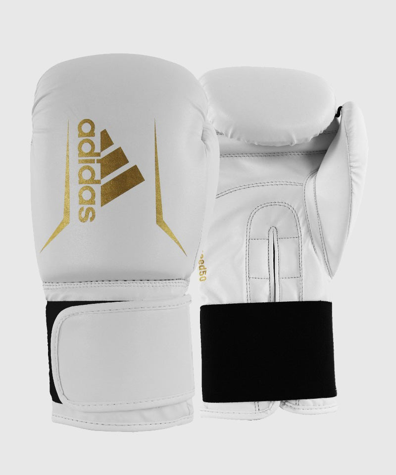 Adidas Speed 50 Boxhandschuhe - Weiß/Gold