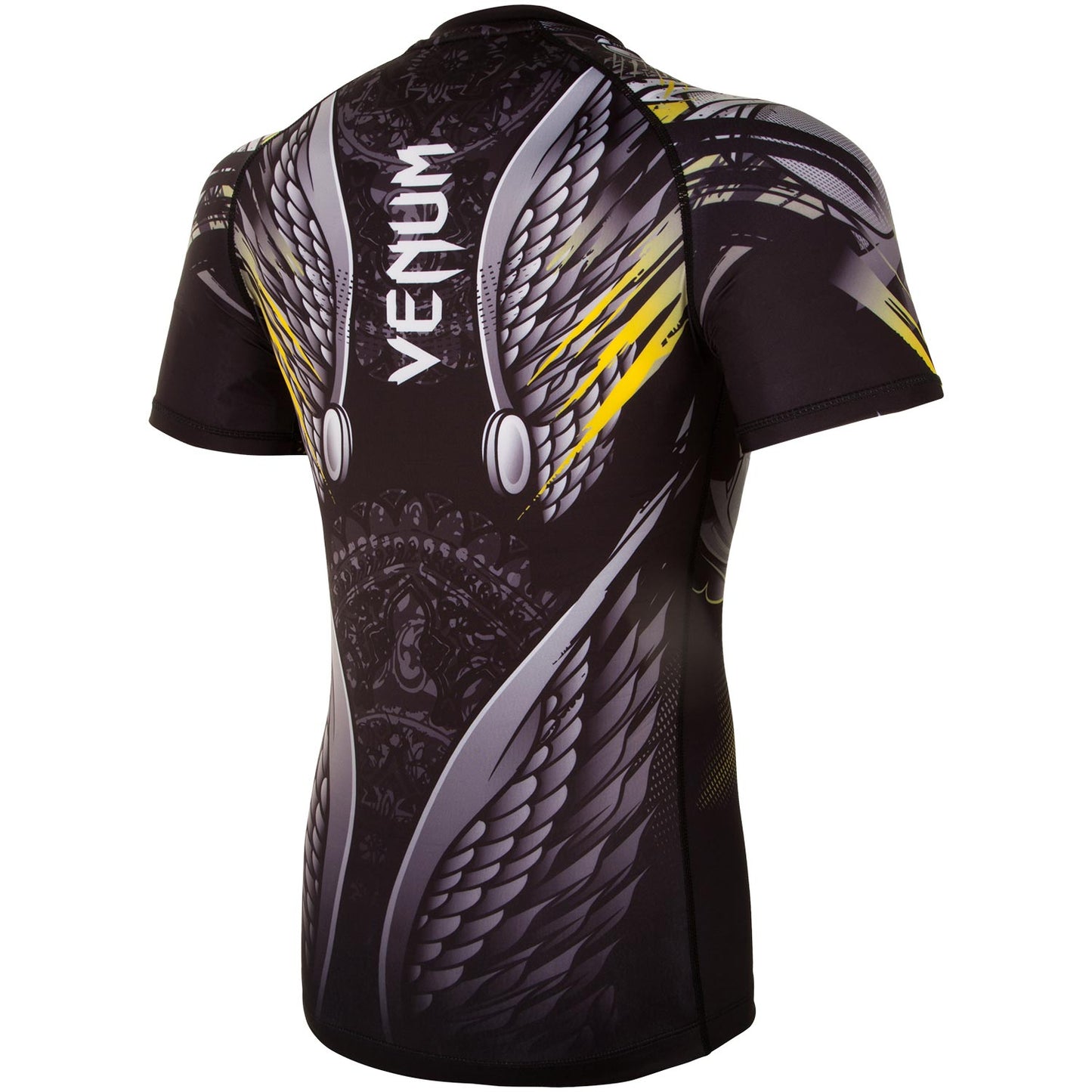 Rashguard Venum Viking 2.0 - Mangas Cortas - Negro/Amarillo