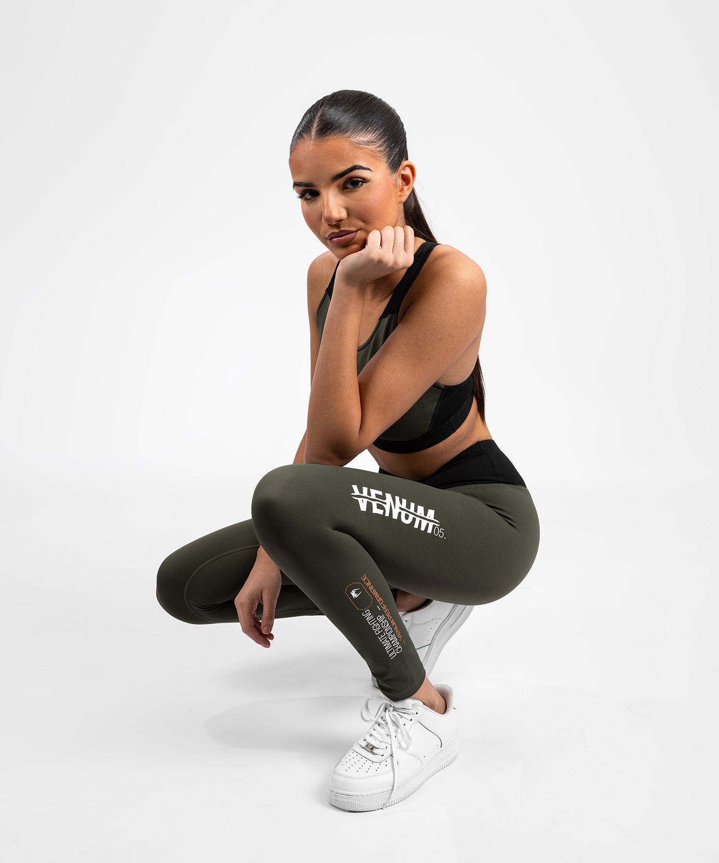UFC Adrenaline by Venum Fight Week Women’s Performance Tight - Khaki/Bronze