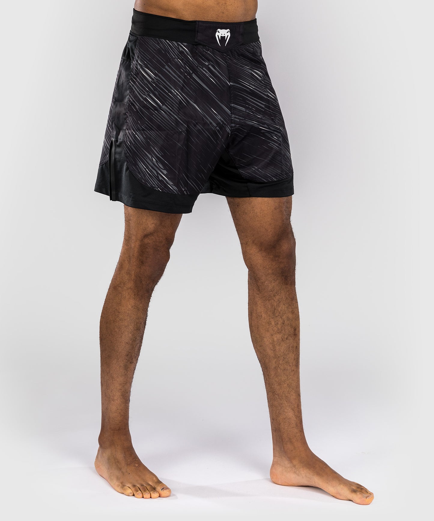Venum Rapid Pantalones Cortos de Lucha - Negro/Gris Tormenta