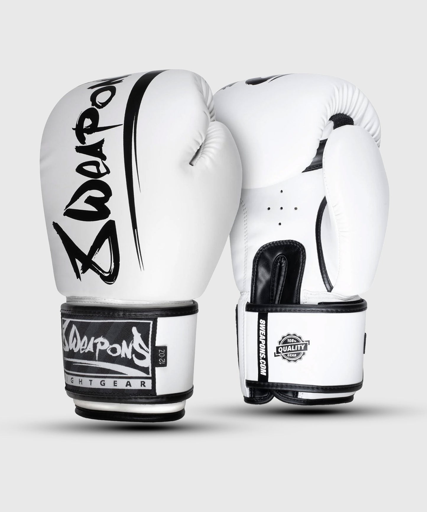 8 Weapons Unlimited Guantoni da Boxe - Bianco/Nero