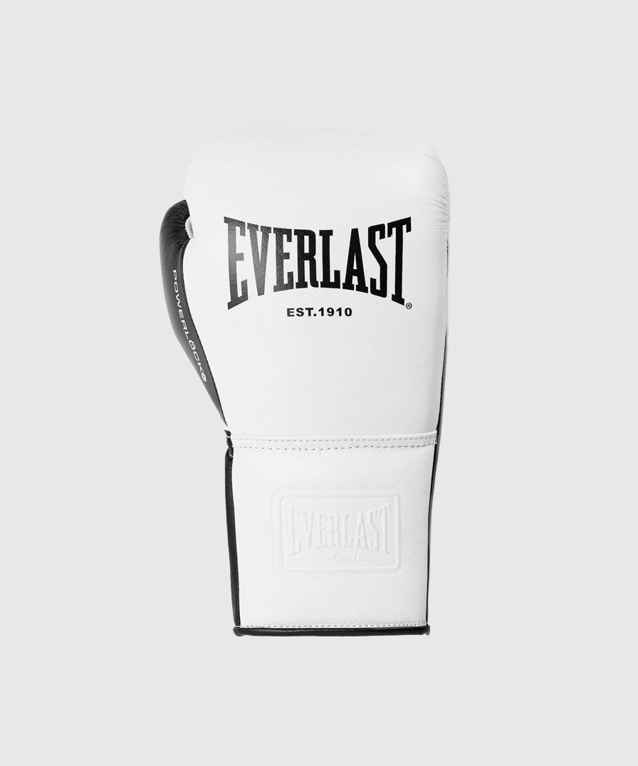 Everlast Powerlock Pro OG Guantoni da Boxe con Lacci - Bianco/Nero