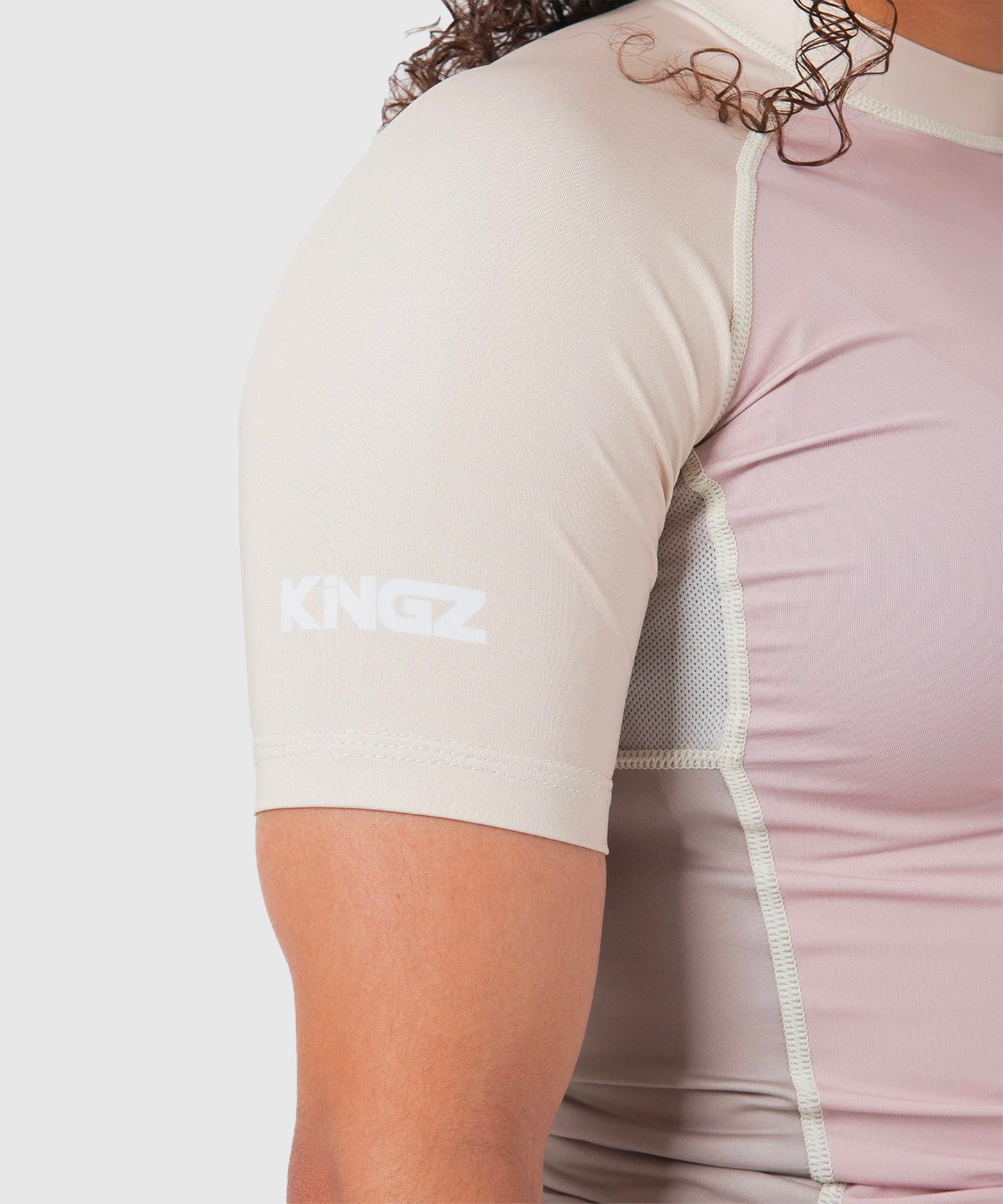Rashguard À Manches Courtes Kingz Terra Femme - Rose/Beige