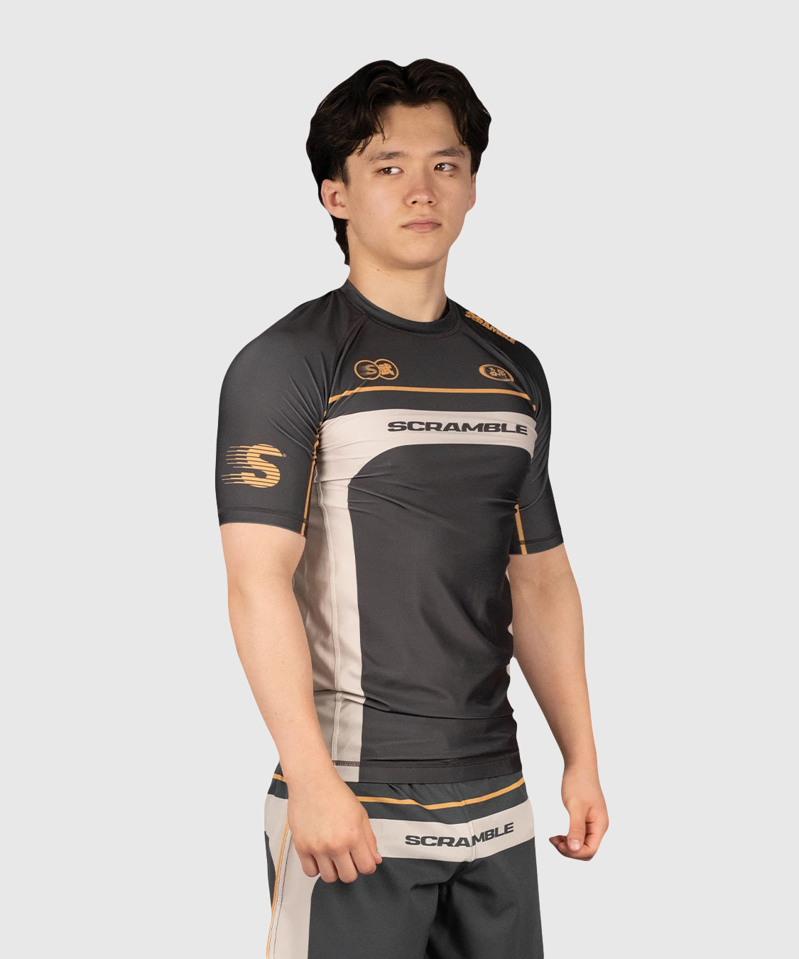 Scramble Duotone Rashguard de Manga Corta - Taupe/Arena