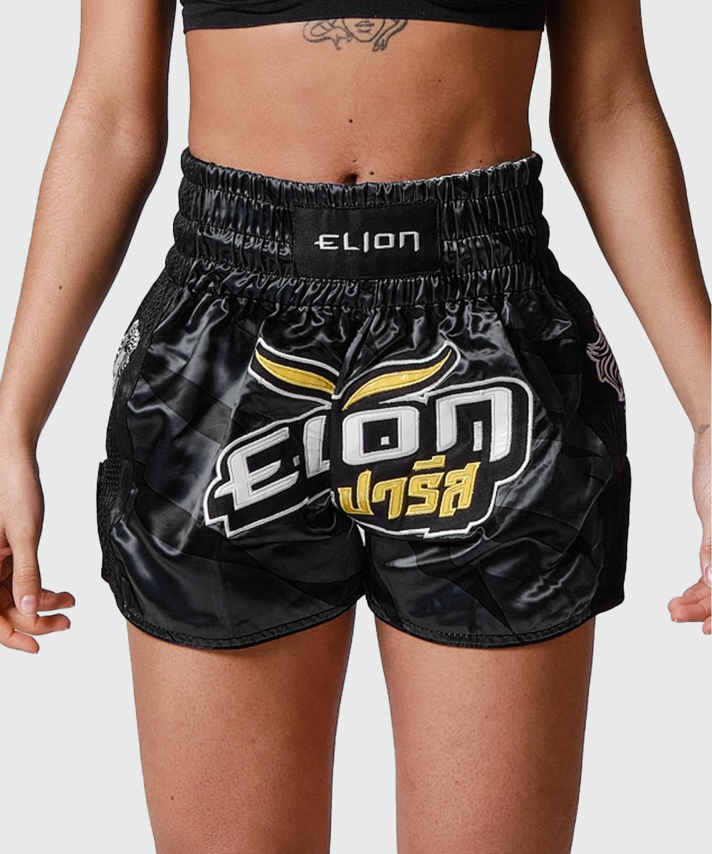 Elion Raja Pantalones de Muay Thai - Negro