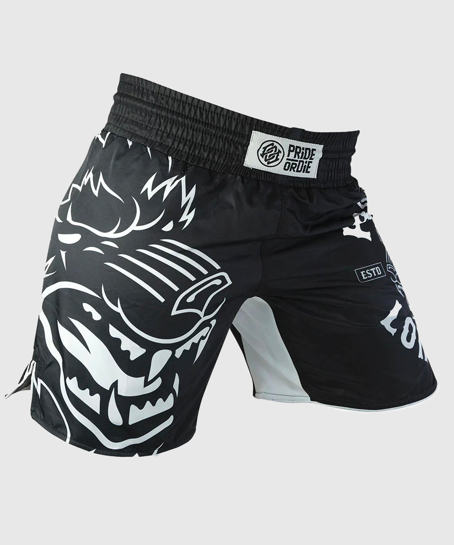 Pride Or Die Lone Wolf Fightshorts - Negro