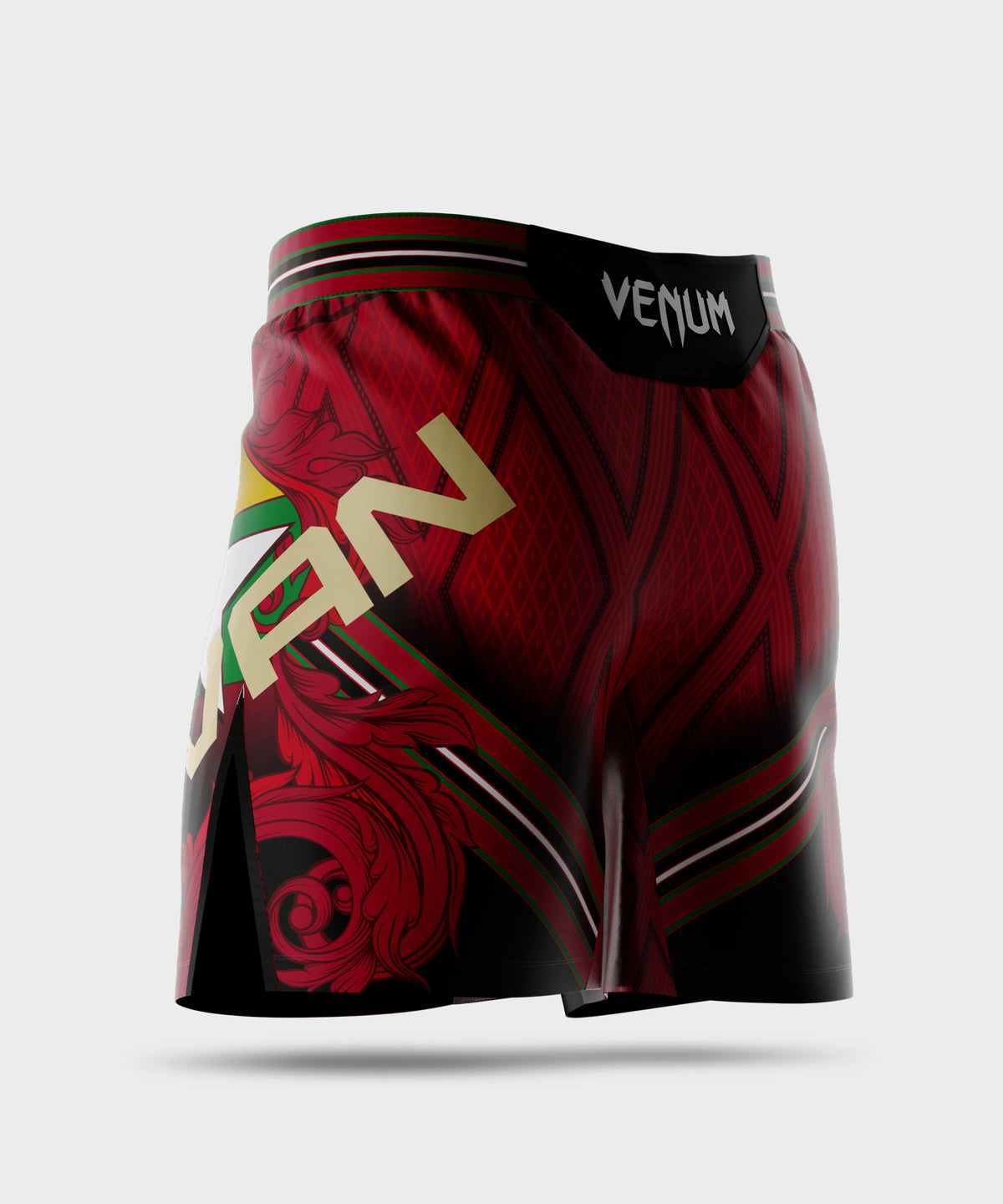 UFC Adrenaline Unrivaled by Venum Herren Fight-Shorts kurze Passform Josh Van - Rot