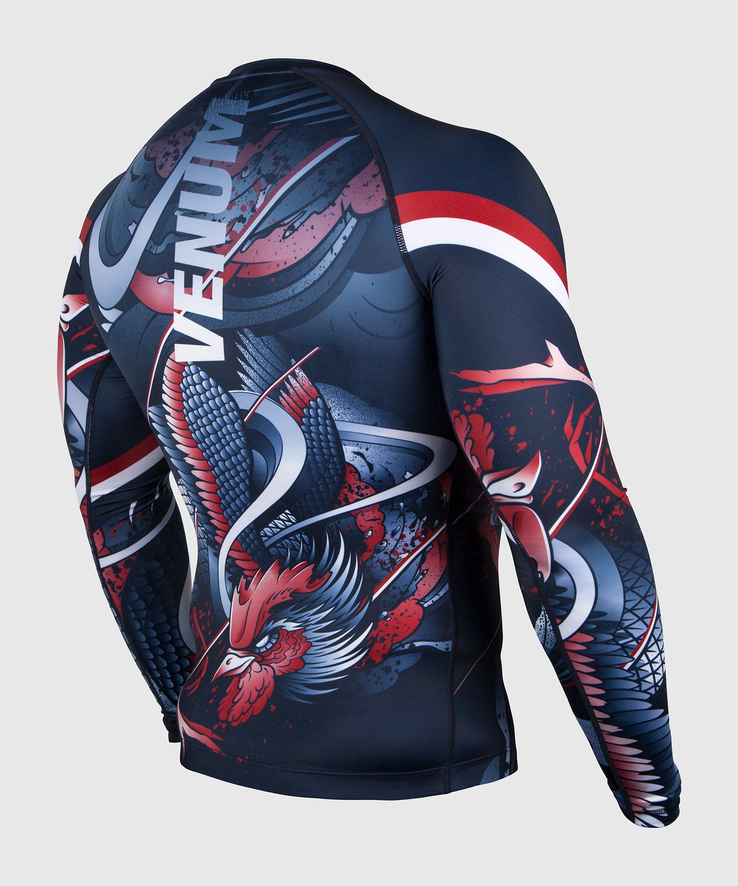 Rashguard Venum Rooster - Manches Longues - Bleu Marine/Orange