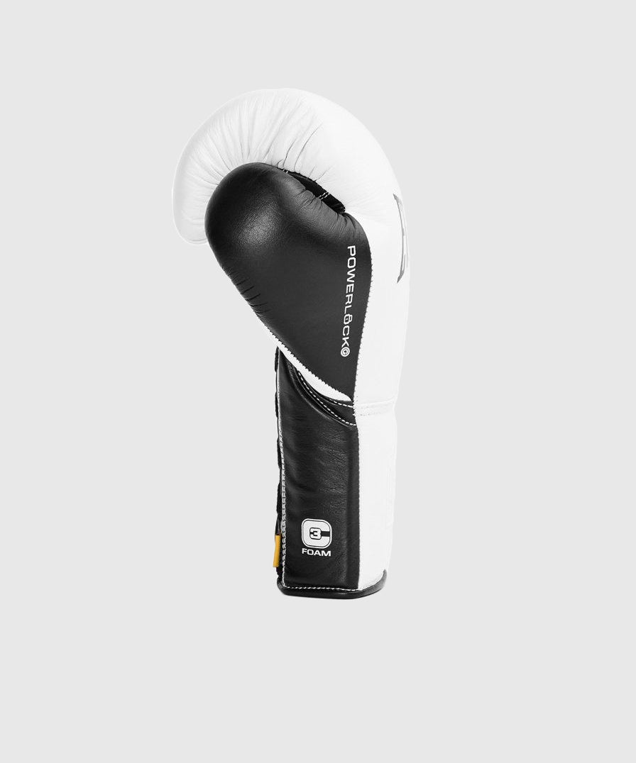 Everlast Powerlock Pro OG Guantoni da Boxe con Lacci - Bianco/Nero
