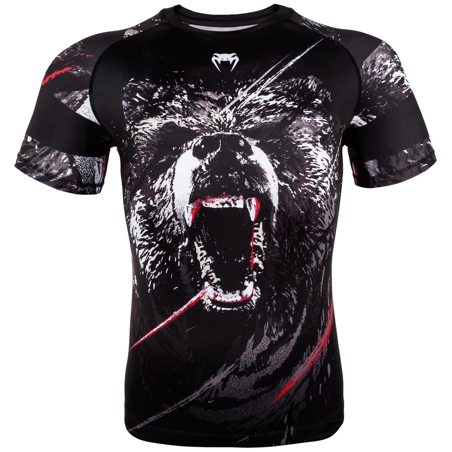 Venum Grizzli Rashguard - Kurzarm - Schwarz/Weiß