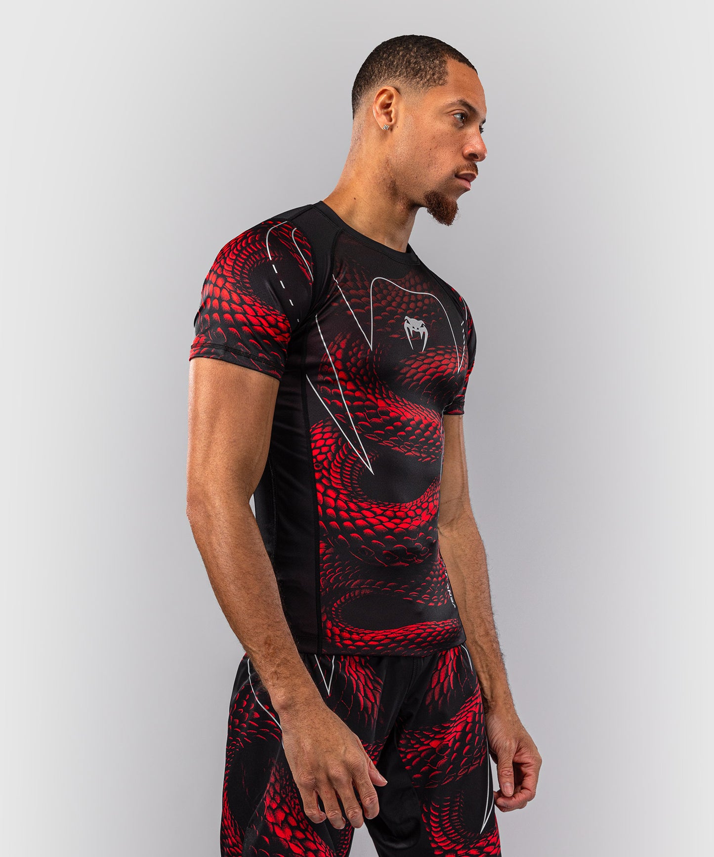 Venum Matupa Kurzarm Rashguard - Schwarz/Rot/Silber