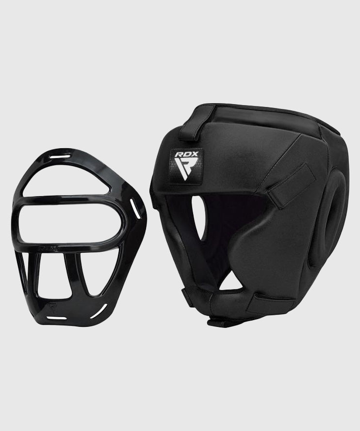 RDX Sports Zero Impact Kopfschutz mit Gitter - Schwarz