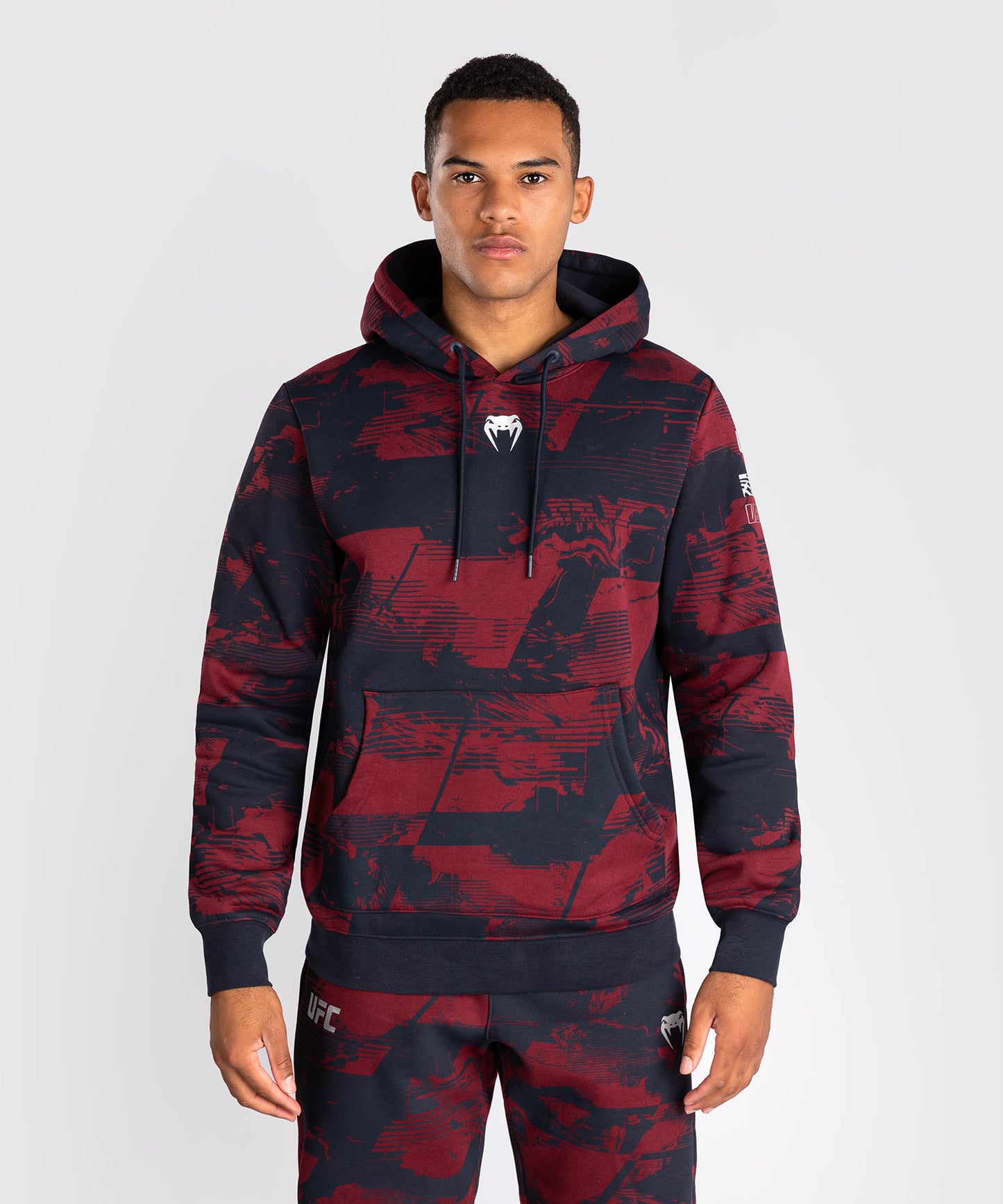 UFC Zenith by Venum Authentic Fight Week Pullover Hoodie Herren - Marineblau/Burgunderrot/Silber