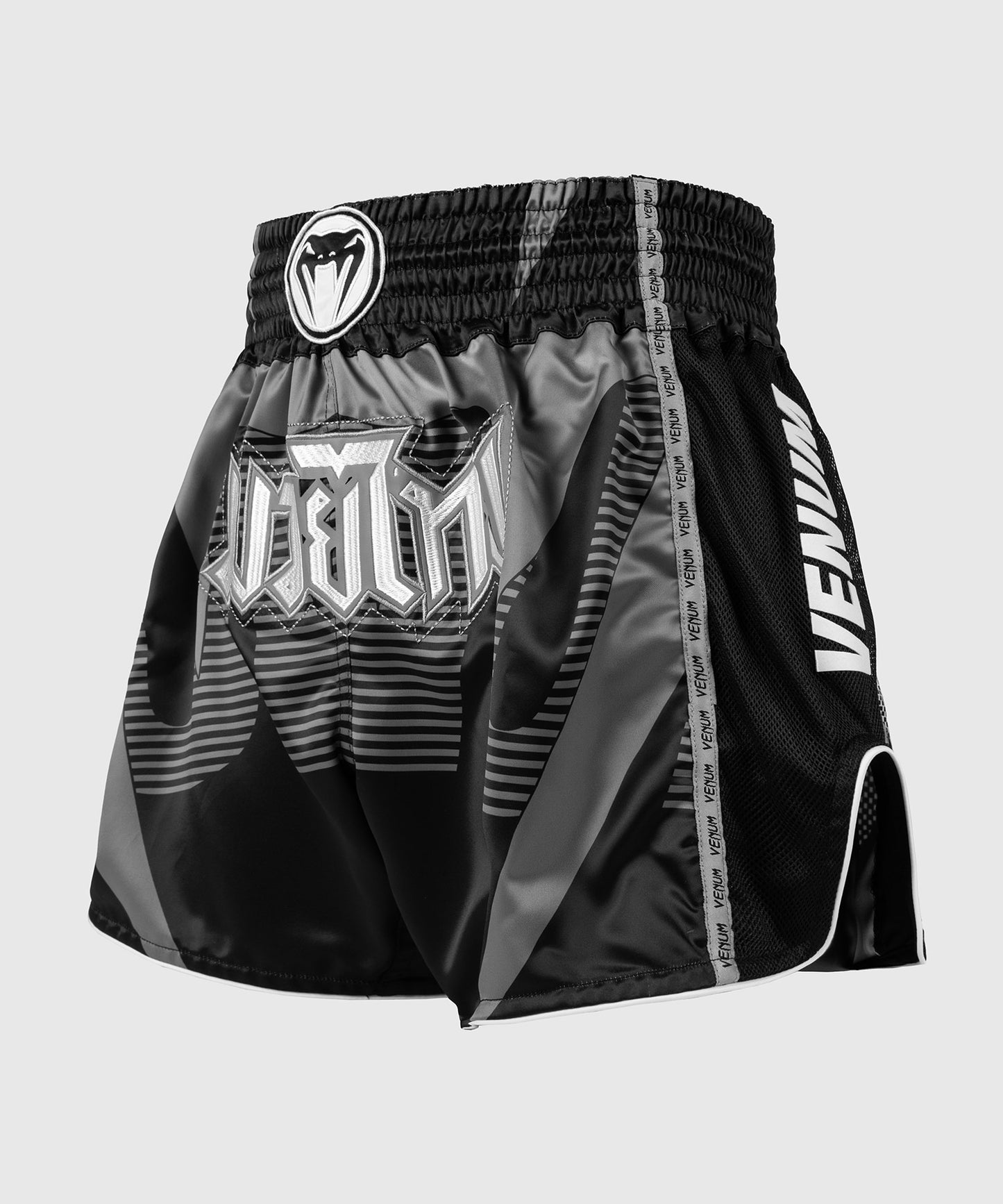 Venum Adrenaline Pantaloncini Muay Thai – Nero/Grigio Argento
